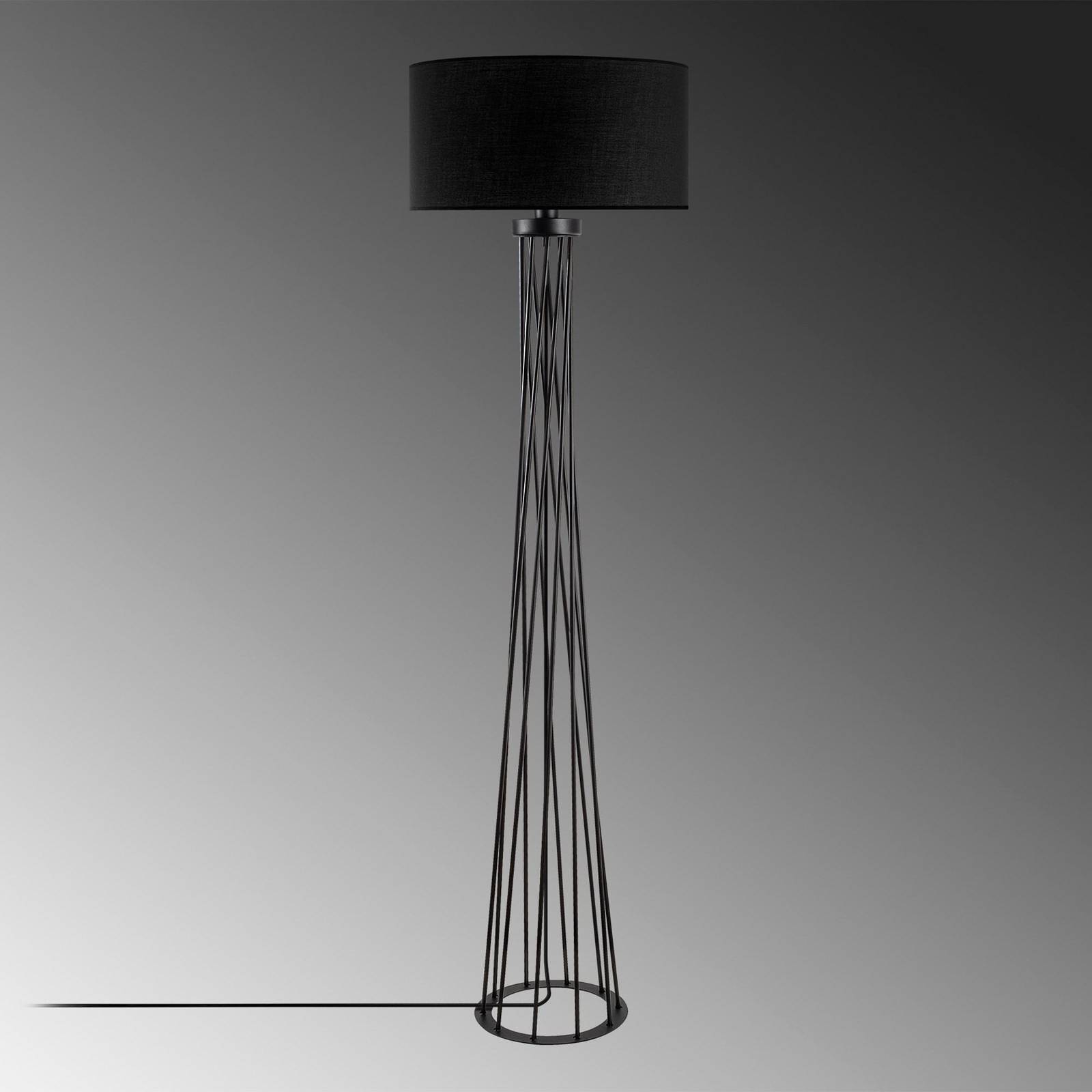 Lampa stojąca Tall 13470, czarny, płótno, wysokość 175 cm