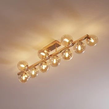 Taklampa Dallas, guld, 13 lampor