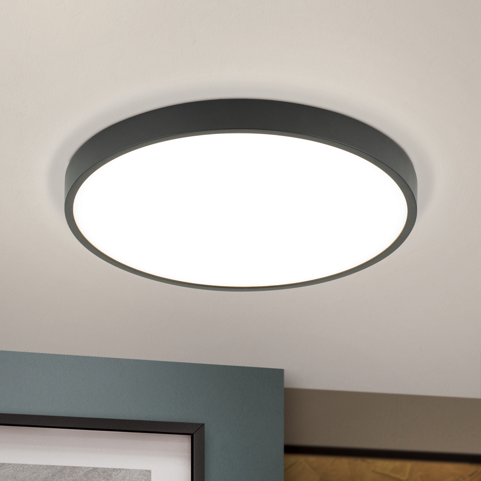 Bully LED stropno svjetlo u crnoj boji, 3000 K, Ø28cm