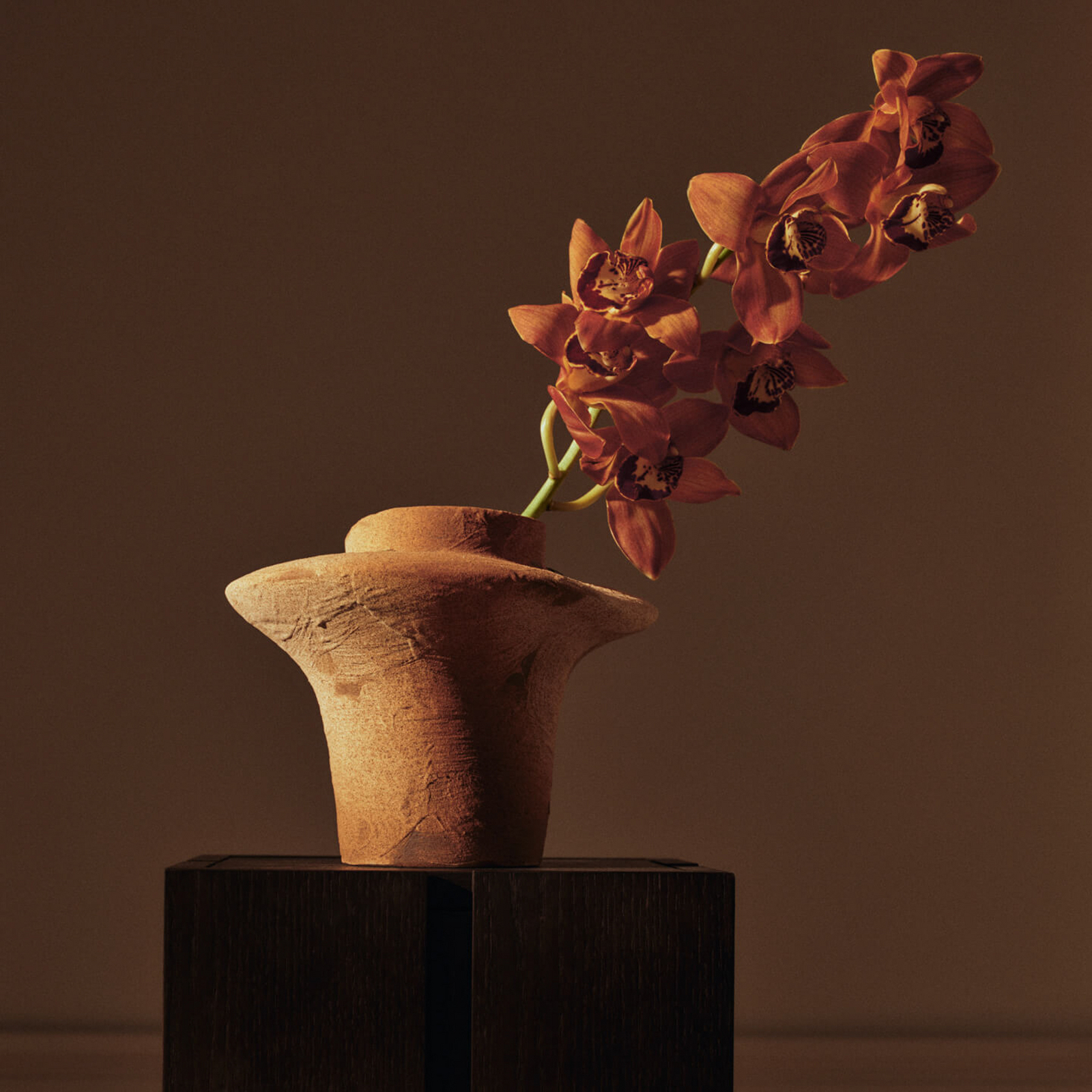 Evio vase, umber brown, height 22 cm, stoneware - ferm LIVING