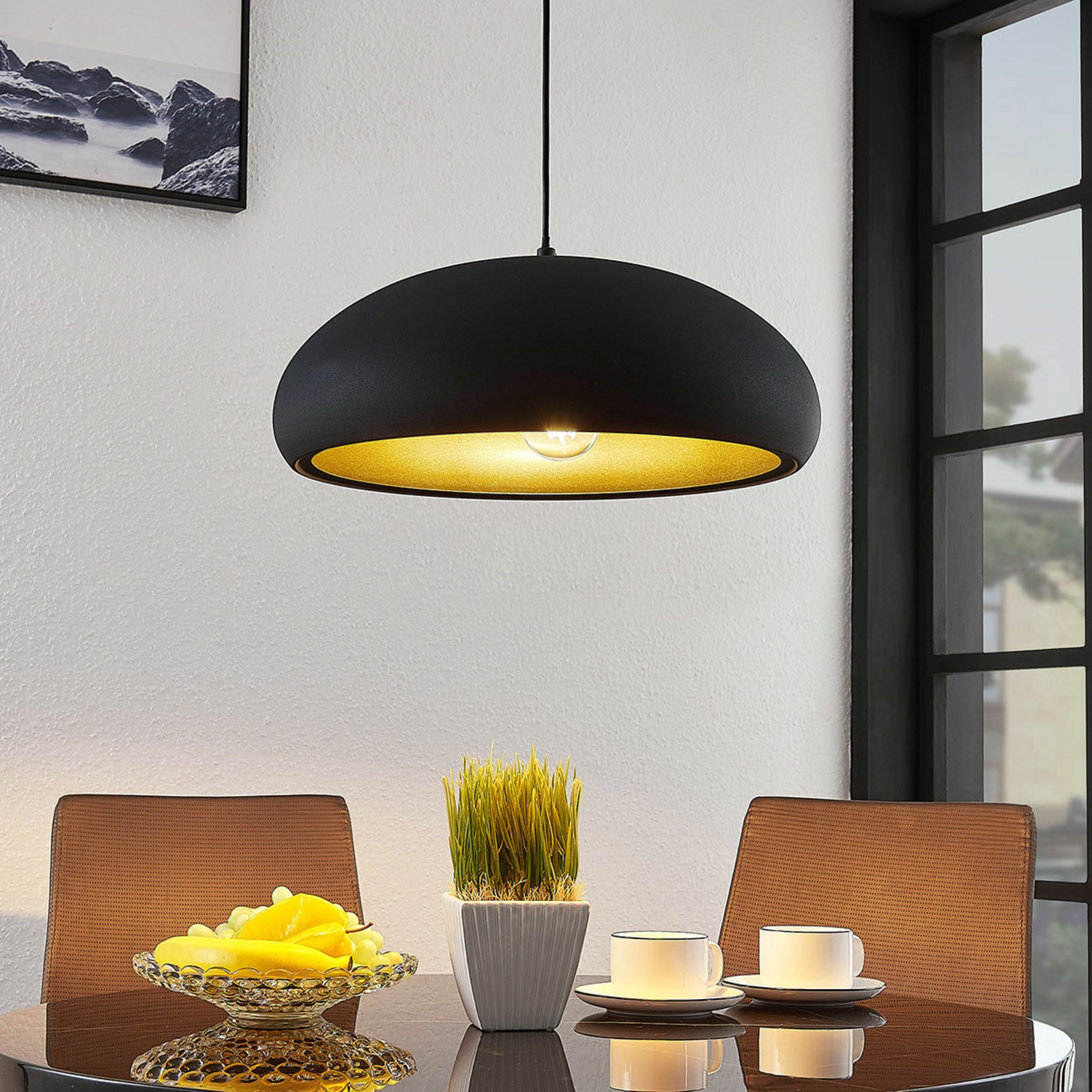 Gerwina Suspension Black/Gold - Lindby