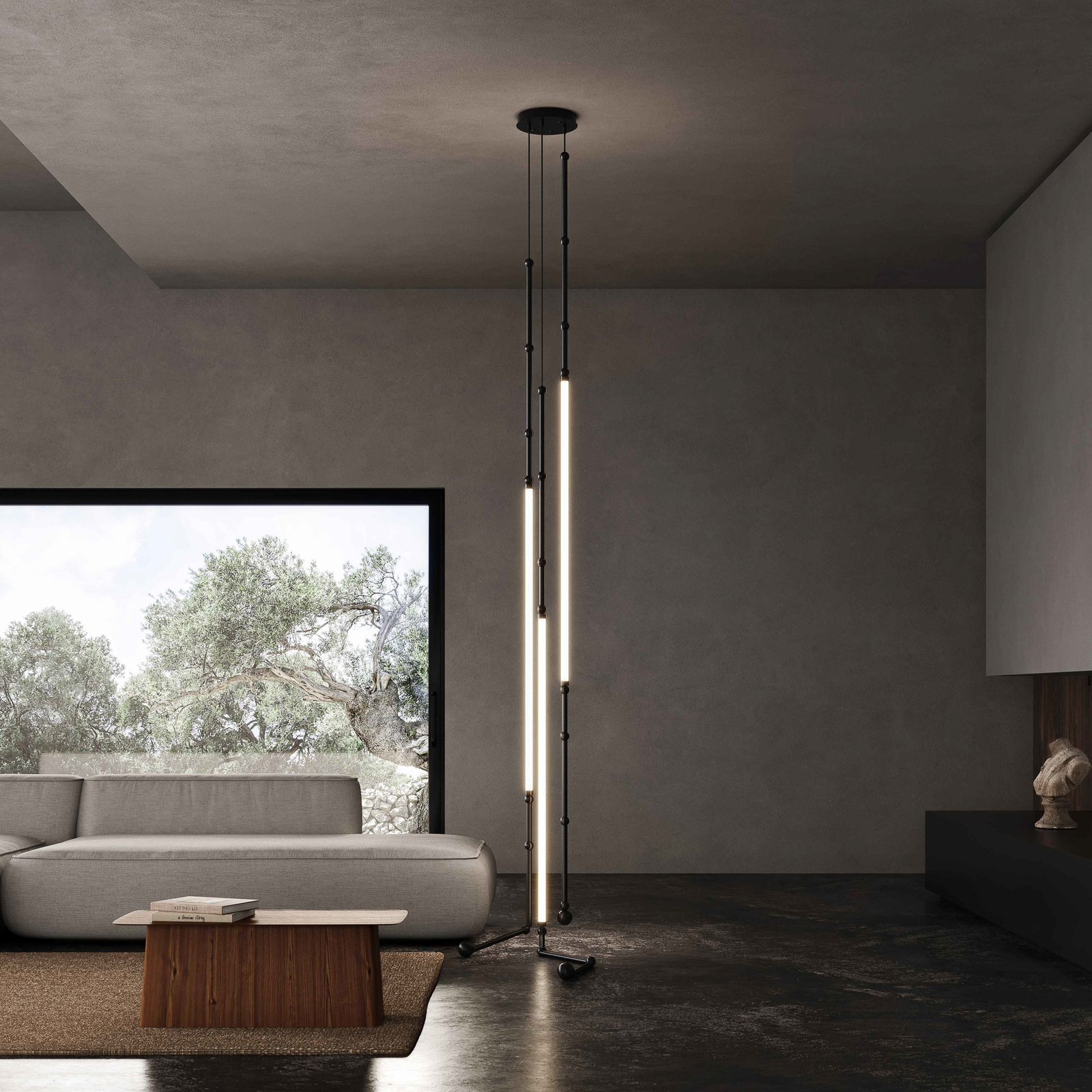 Karman Leda colgante LED 3 luces 20x100cm
