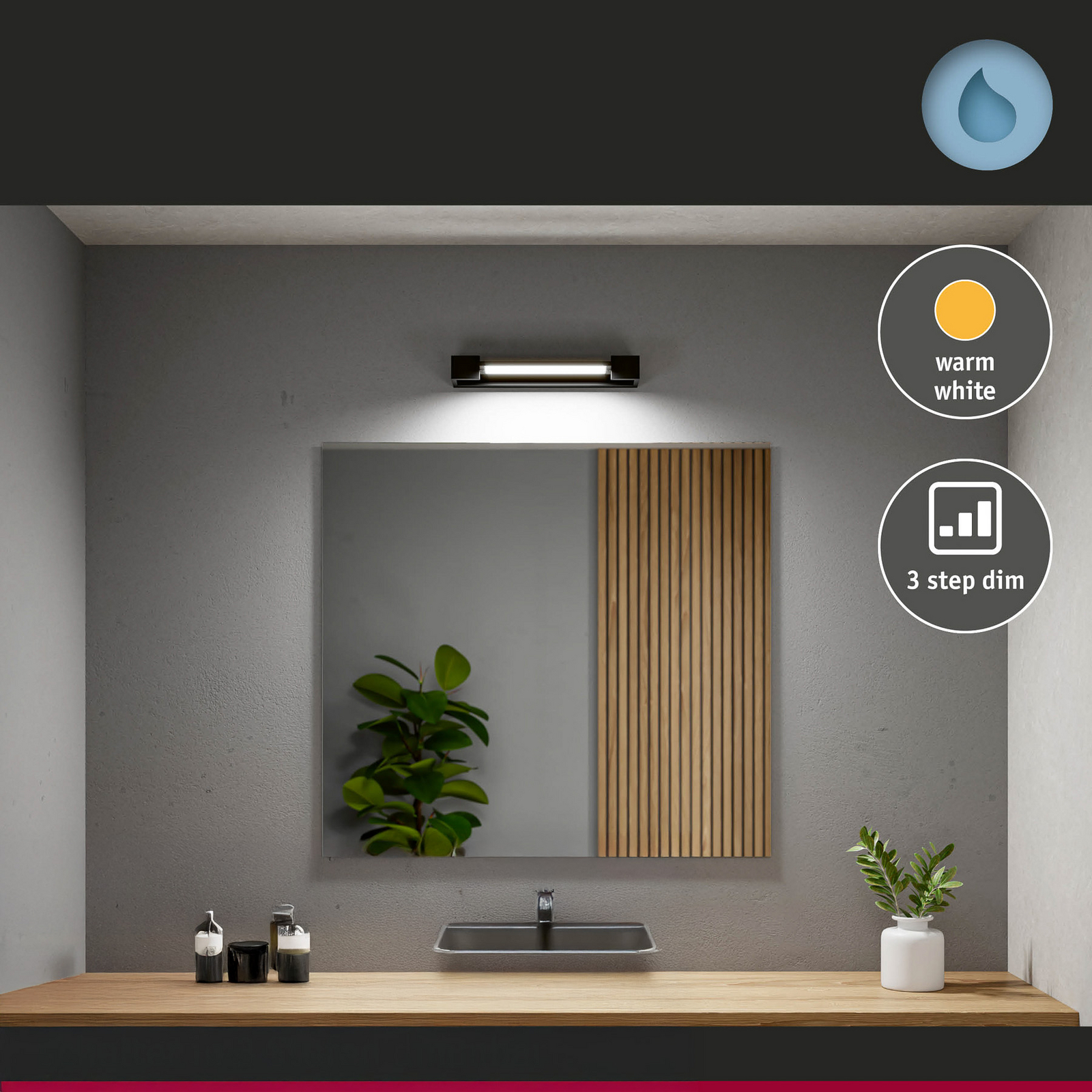 Lucille LED zidna svjetiljka 11W IP44 Crna - Paulmann Lucille LED zidna svjetiljka 11W IP44 Crna - Paulmann