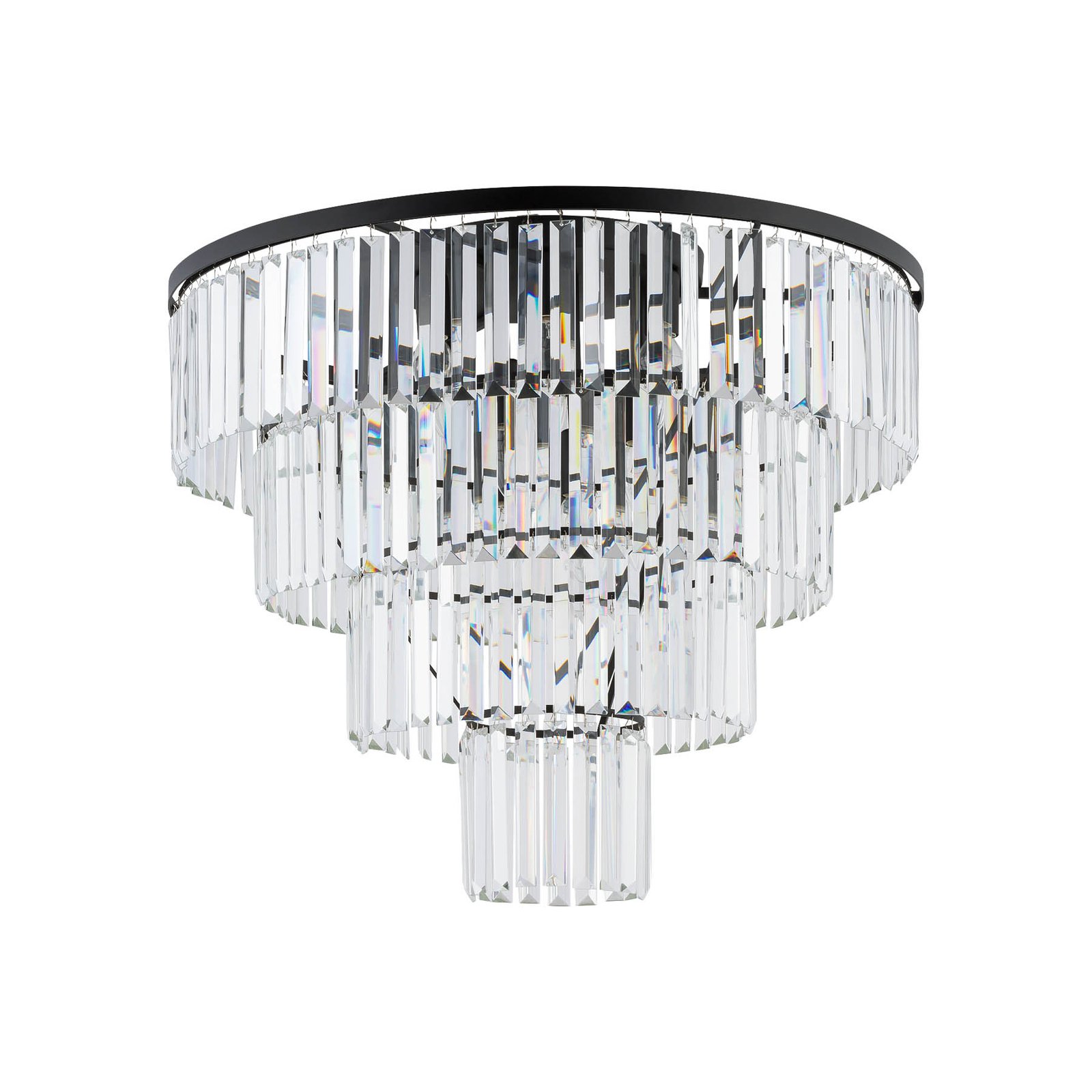 Cristal loftslampe, transparent/sort, Ø 71cm