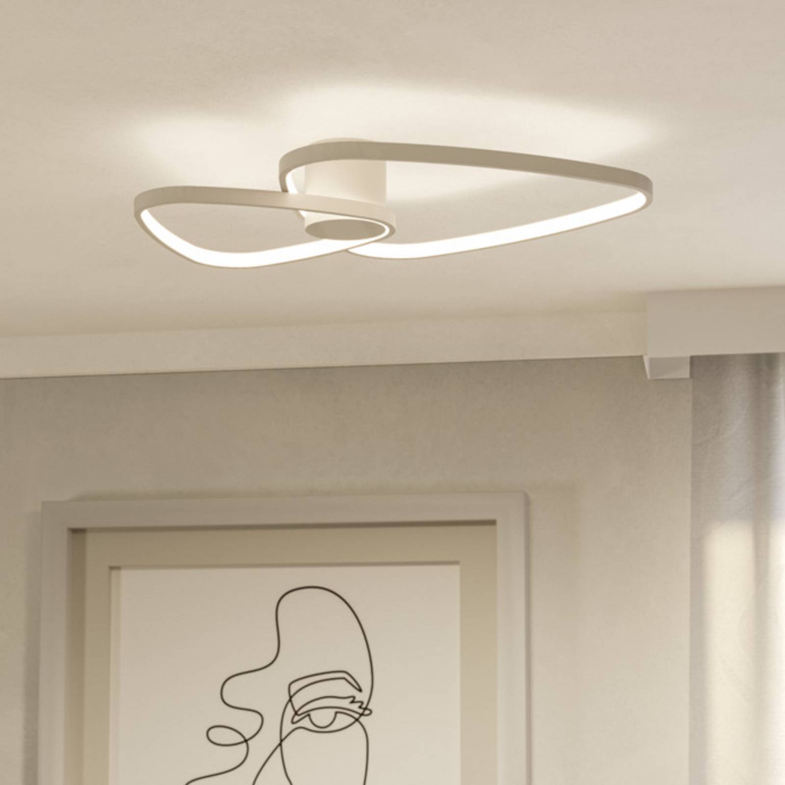 EGLO LED plafondlamp LEPORANO, beige, 60 x 50 cm, 2-lamps, CCT
