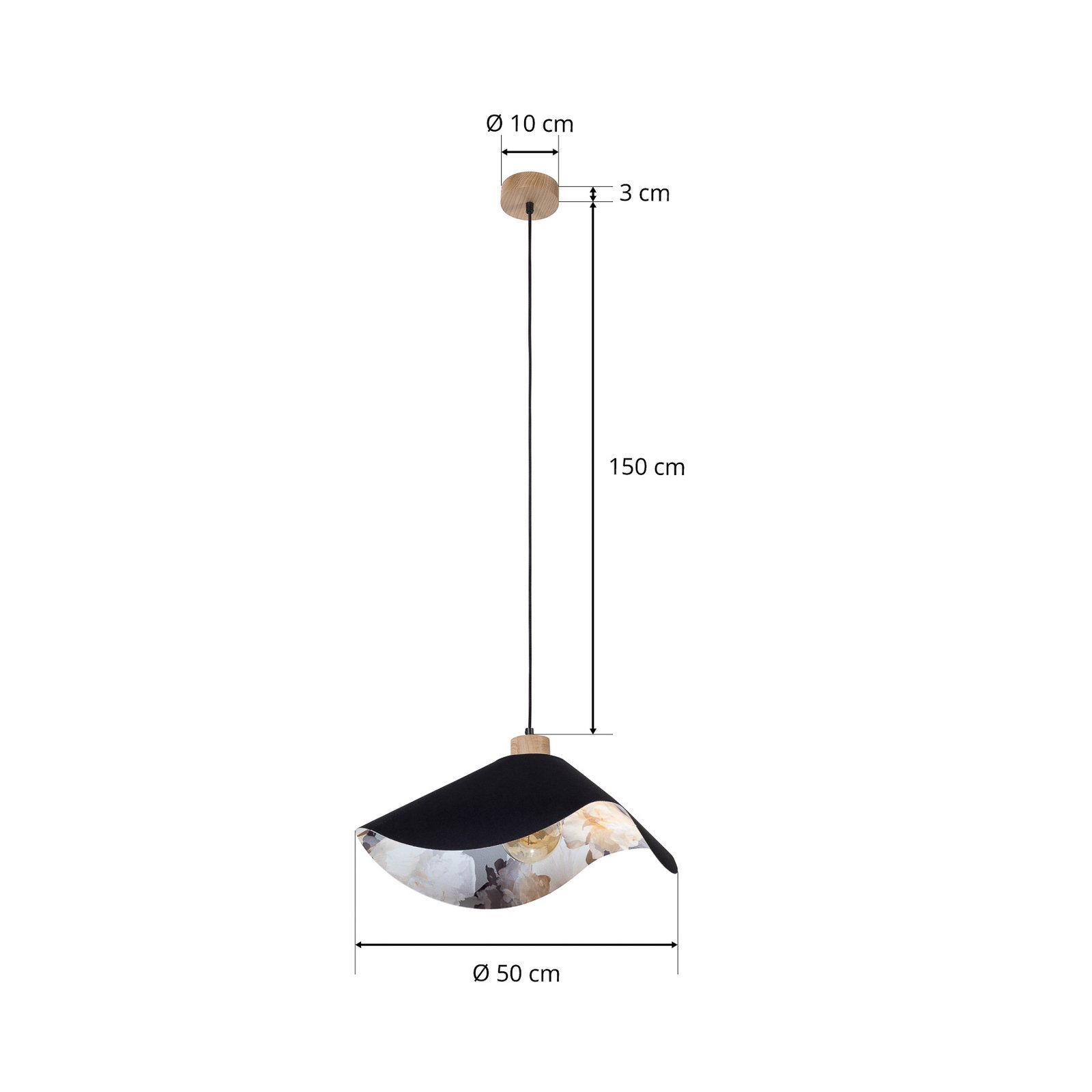 Marian Lampada a Sospensione Ø50 Black/Gold - Envostar