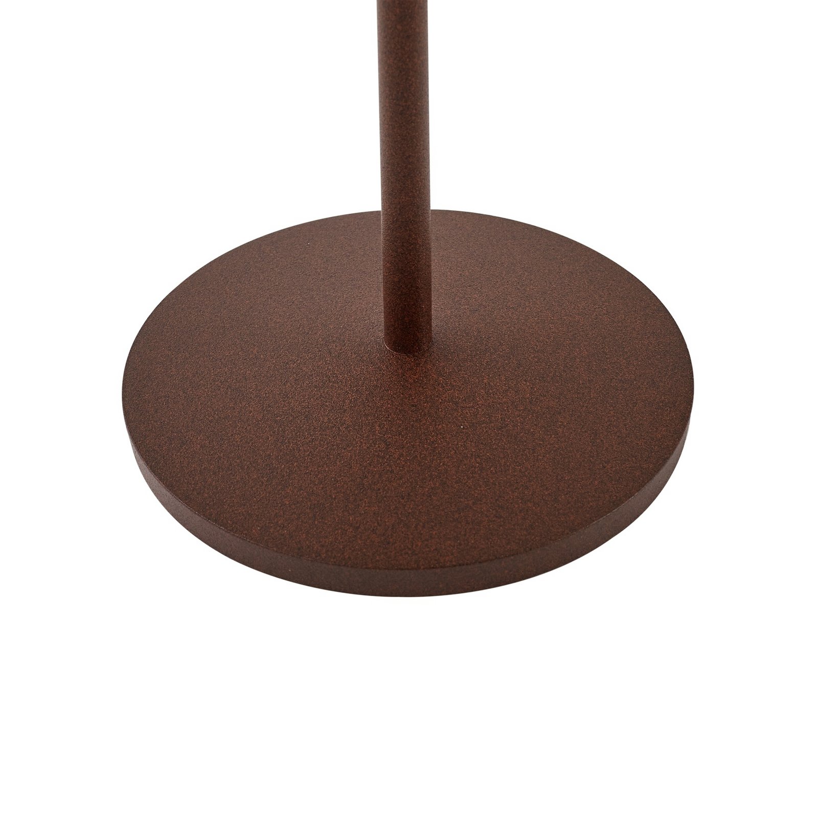 Lindby Candeeiro de mesa LED recarregável Arietty, castanho, regulável, IP54