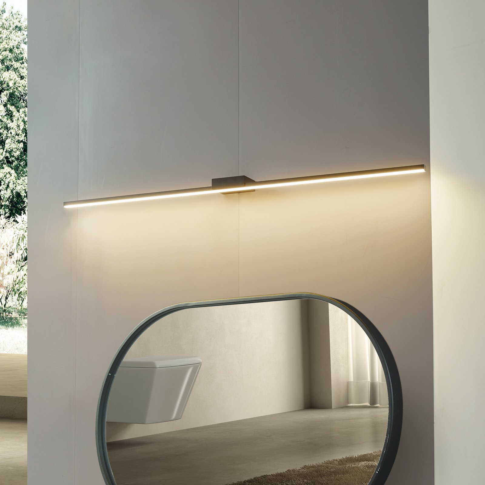 Kivana LED Wandleuchte L120 IP44 Schwarz - Lucande