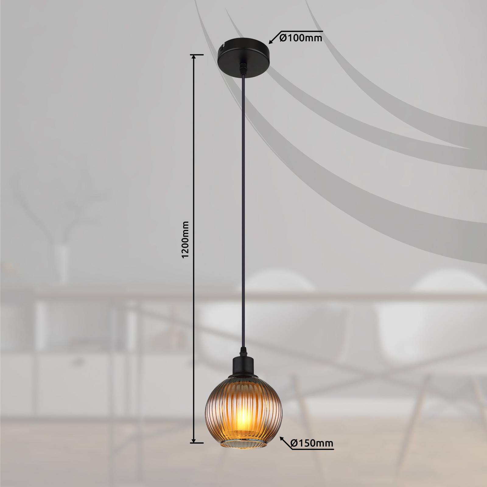 Lampa wisząca Zumba, benzyna, Ø 15 cm, szkło