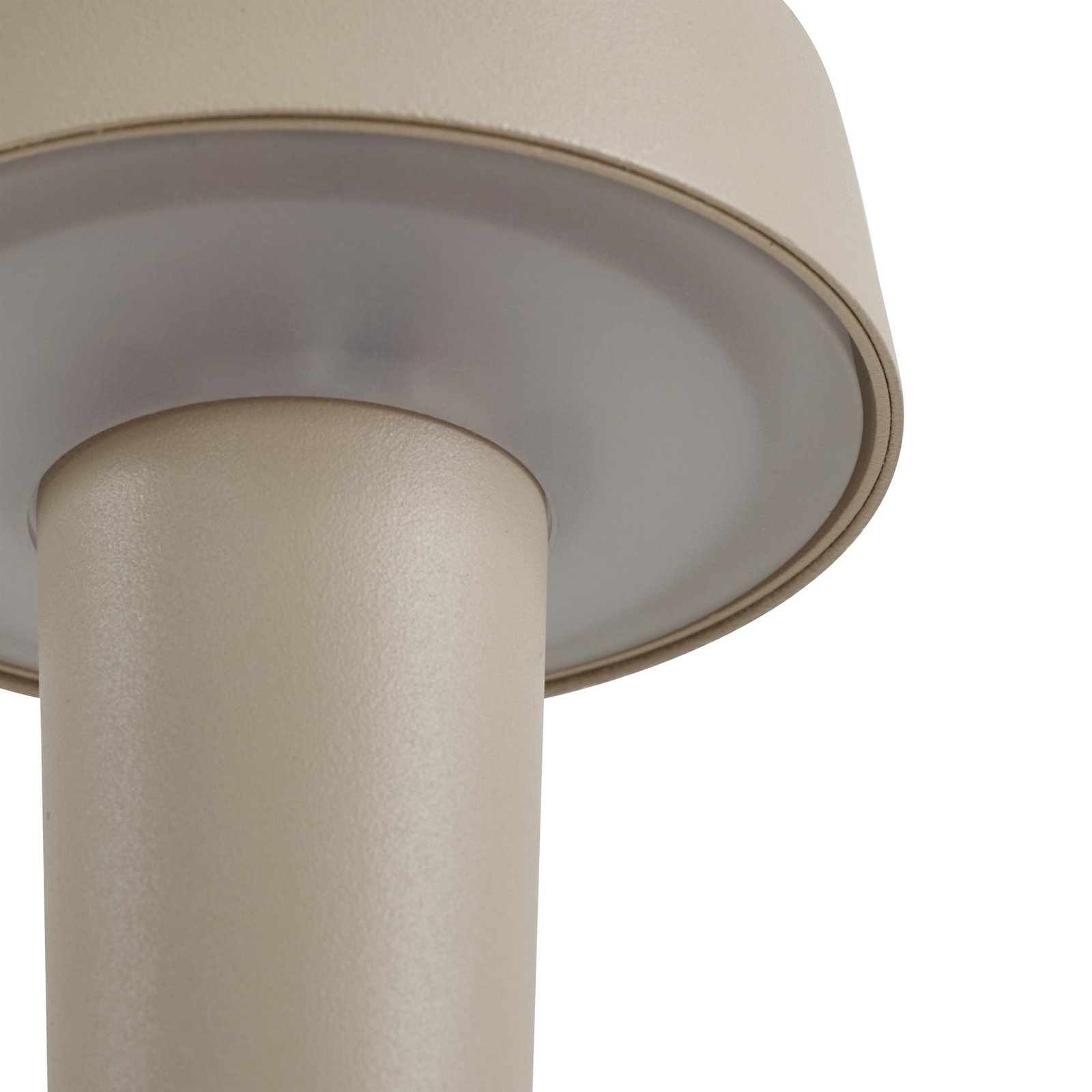 Lucande LED-Akku-Kerzenständer Lea, Vase, beige, 28 cm