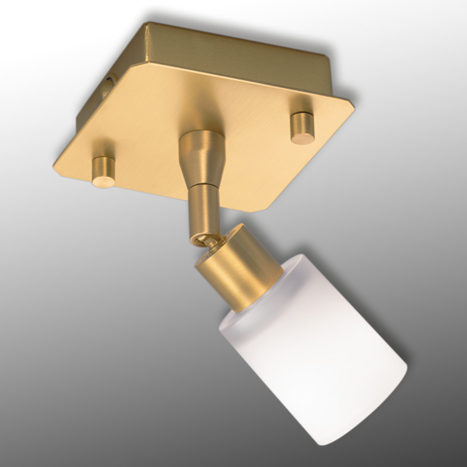 Knapstein Ceiling spotlight Somei made of matt brass, for Living / Dining Room, brass, lead crystal glass, G9, 48 W, energy efficiency: D, L: 10 cm, W: 10 cm, H: 16.5 cm