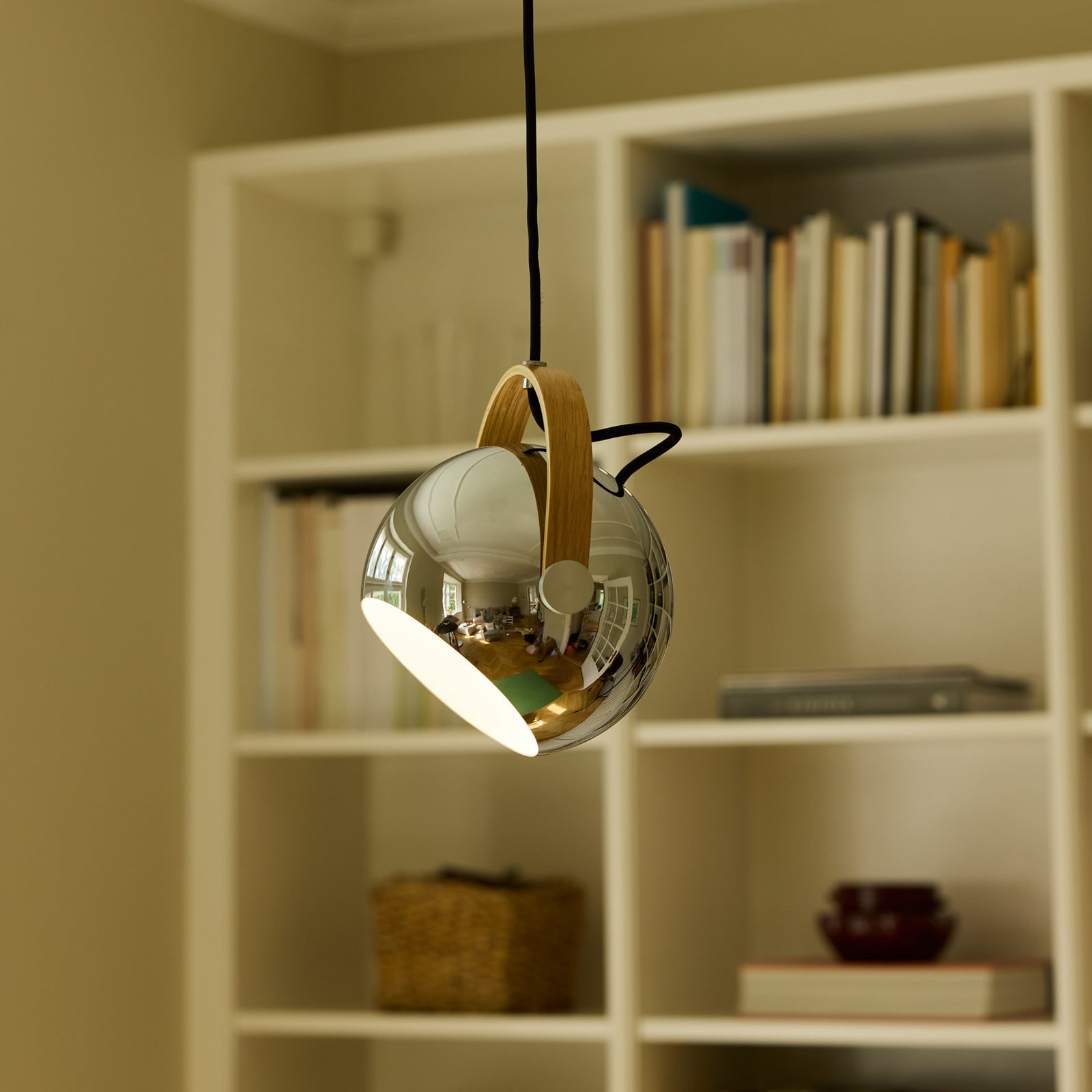 DC Hängeleuchte, chromfarben, Ø 18 cm, Metall Halo Design - Esszimmer - Einflammig