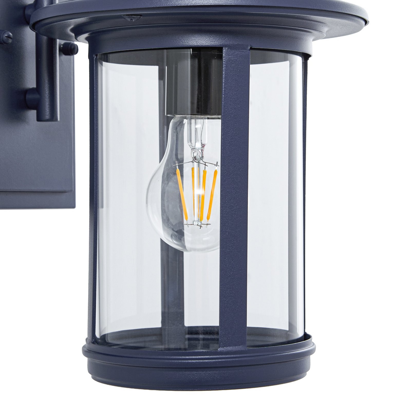 Lindby zunanja stenska svetilka Zayn, modra, steklo, višina 33 cm, IP23
