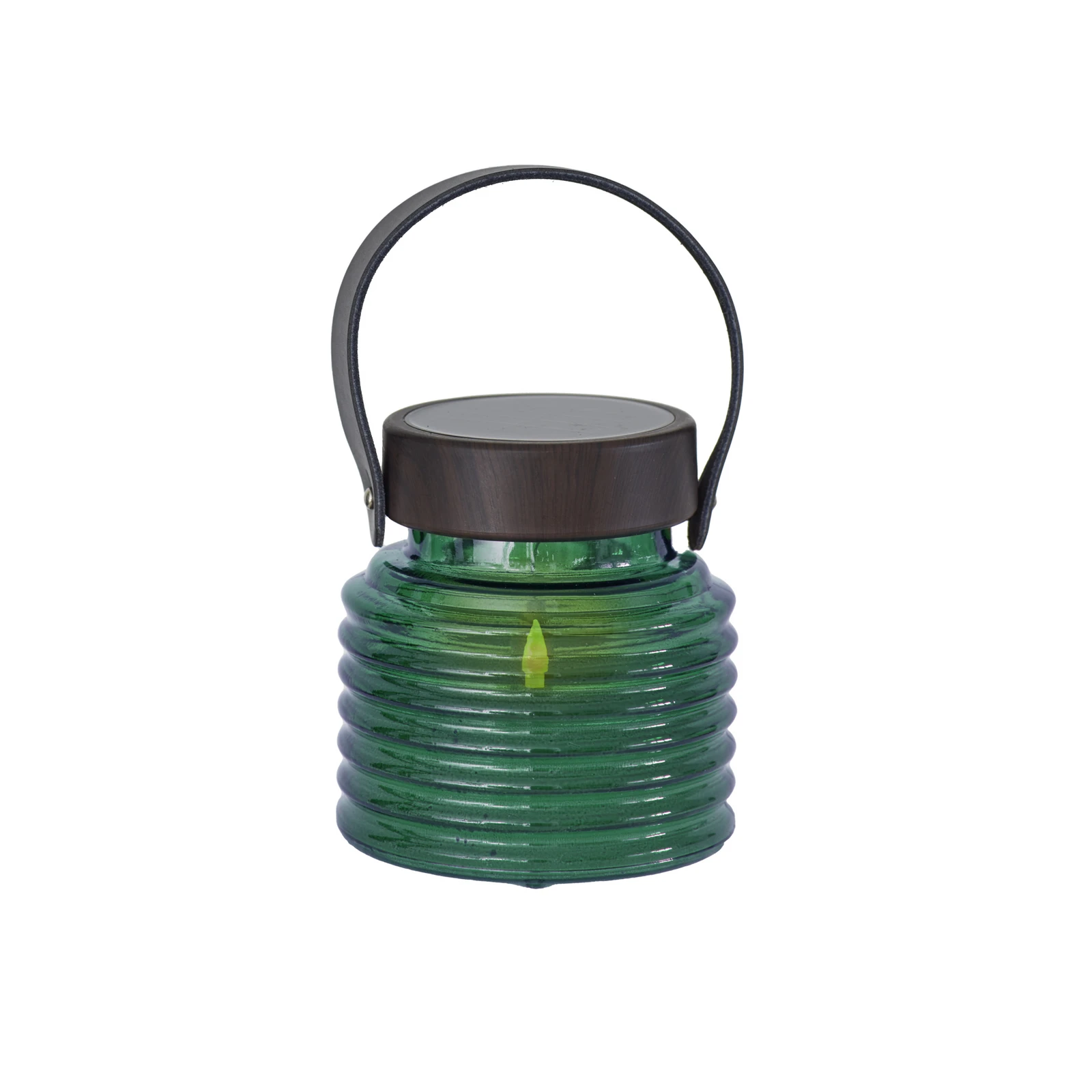 LED-päikeselatern Aston Jar, kõrgus 12 cm, roheline/pruun, IP44