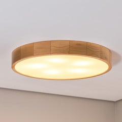 Stropné svietidlo Cleo, Ø 57,5 cm, 5 plameňov, borovicové drevo, E27