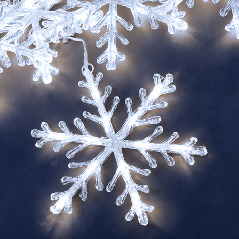 Snöflingor ljuskedja 5ar. LED, dagsljus 4m