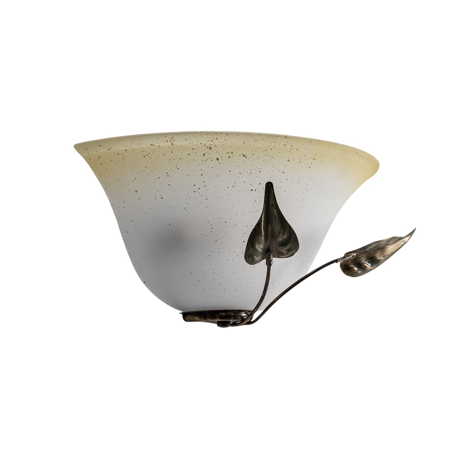 Wandleuchte Mira, creme/bronze, Glas, 30 cm breit, E27