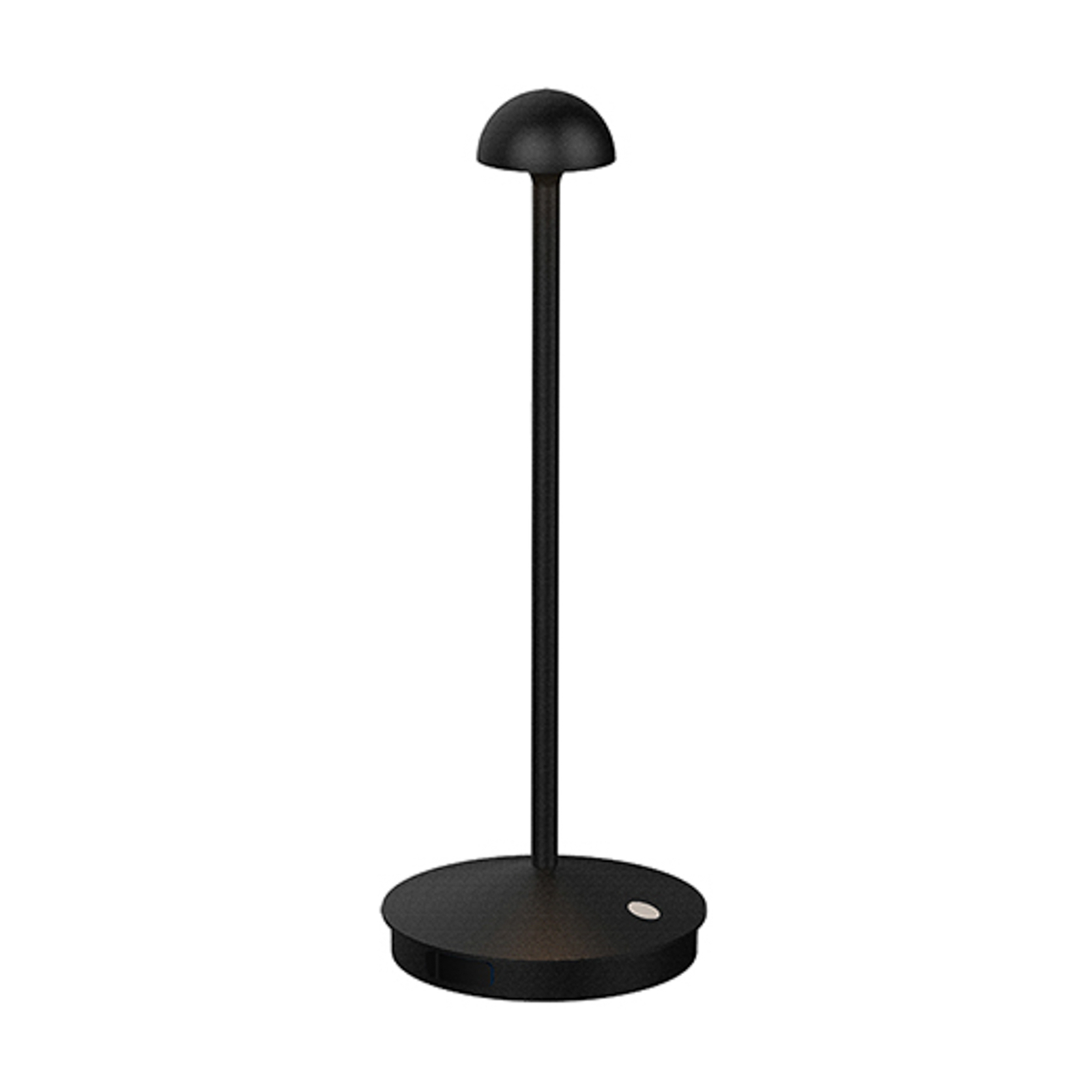 LED uzlādējama galda lampa E314 āra gaismām, matēti melna