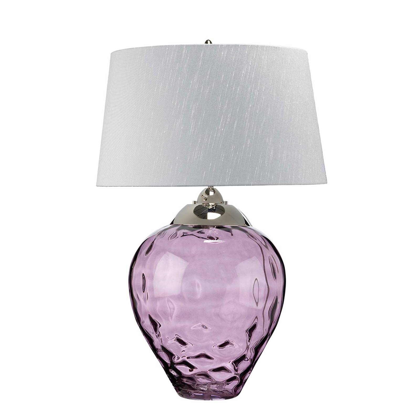 Photos - Desk Lamp Quintiesse Samara table lamp, Ø 51 cm, pink, fabric, glass, 2-bulb 