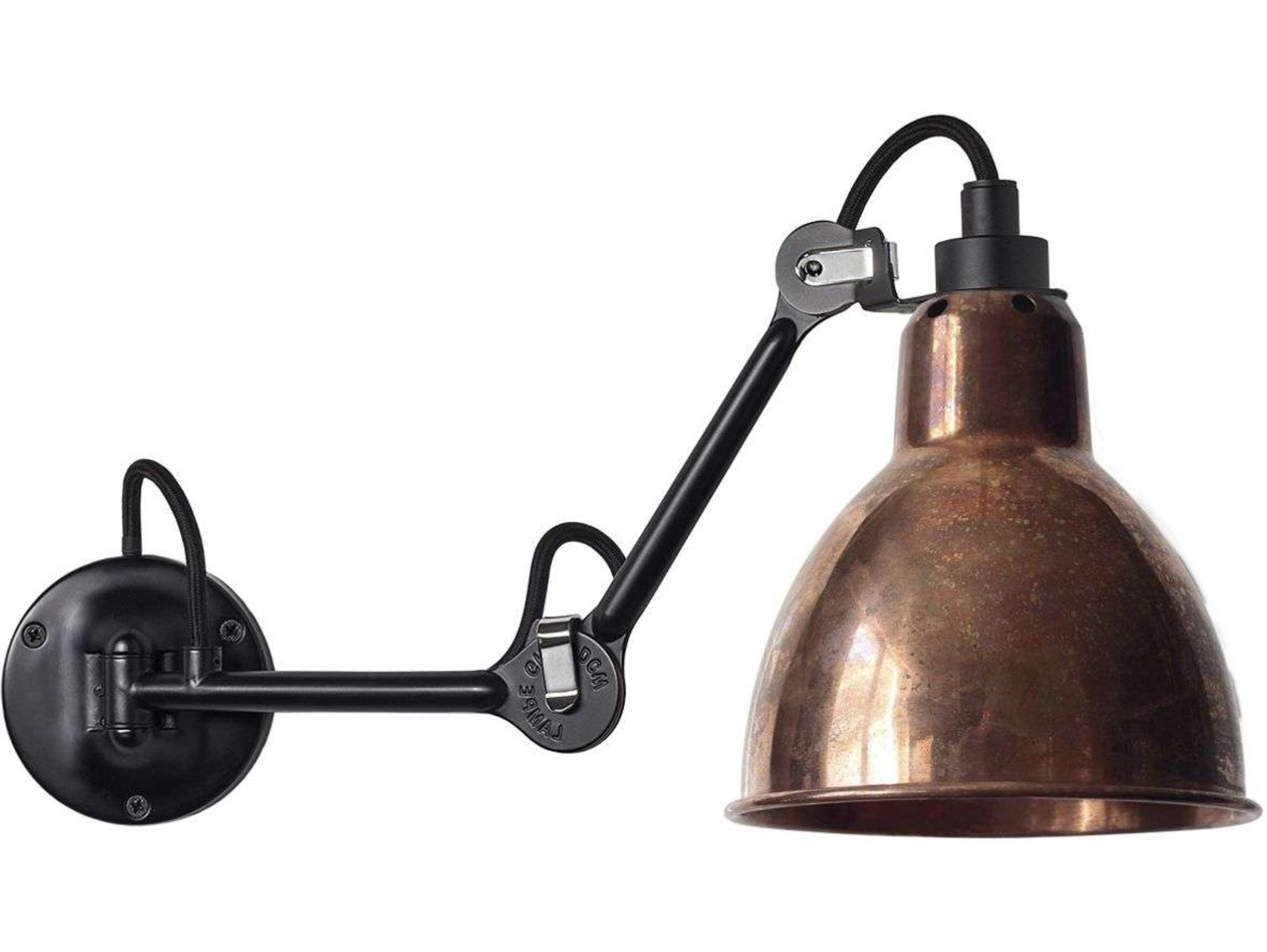 204 Nástenné Svietidlo Black/Raw Copper - Lampe Gras