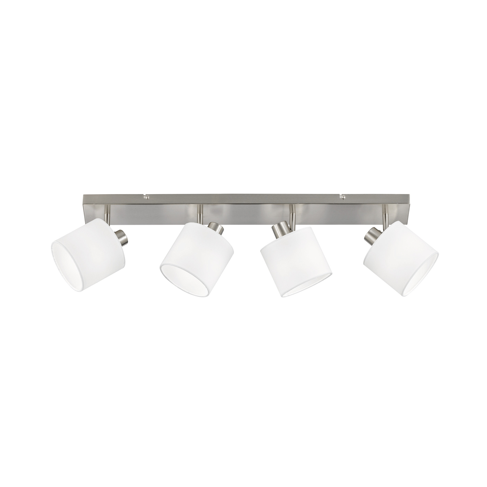Tommy downlight de techo, níquel/blanco, longitud 70 cm, 4 luces.