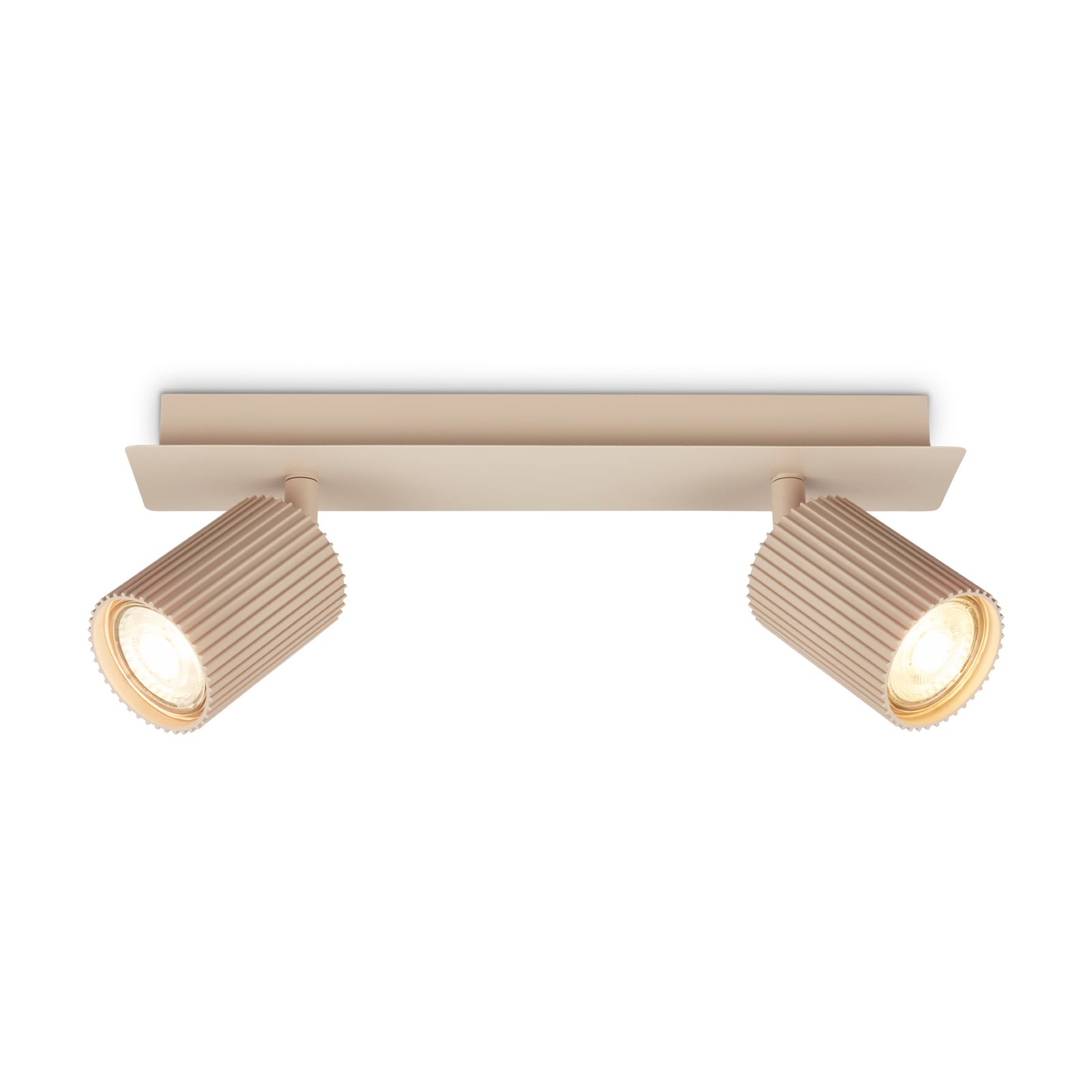 Downlight Ida, beige, de 2 luces, plástico/metal