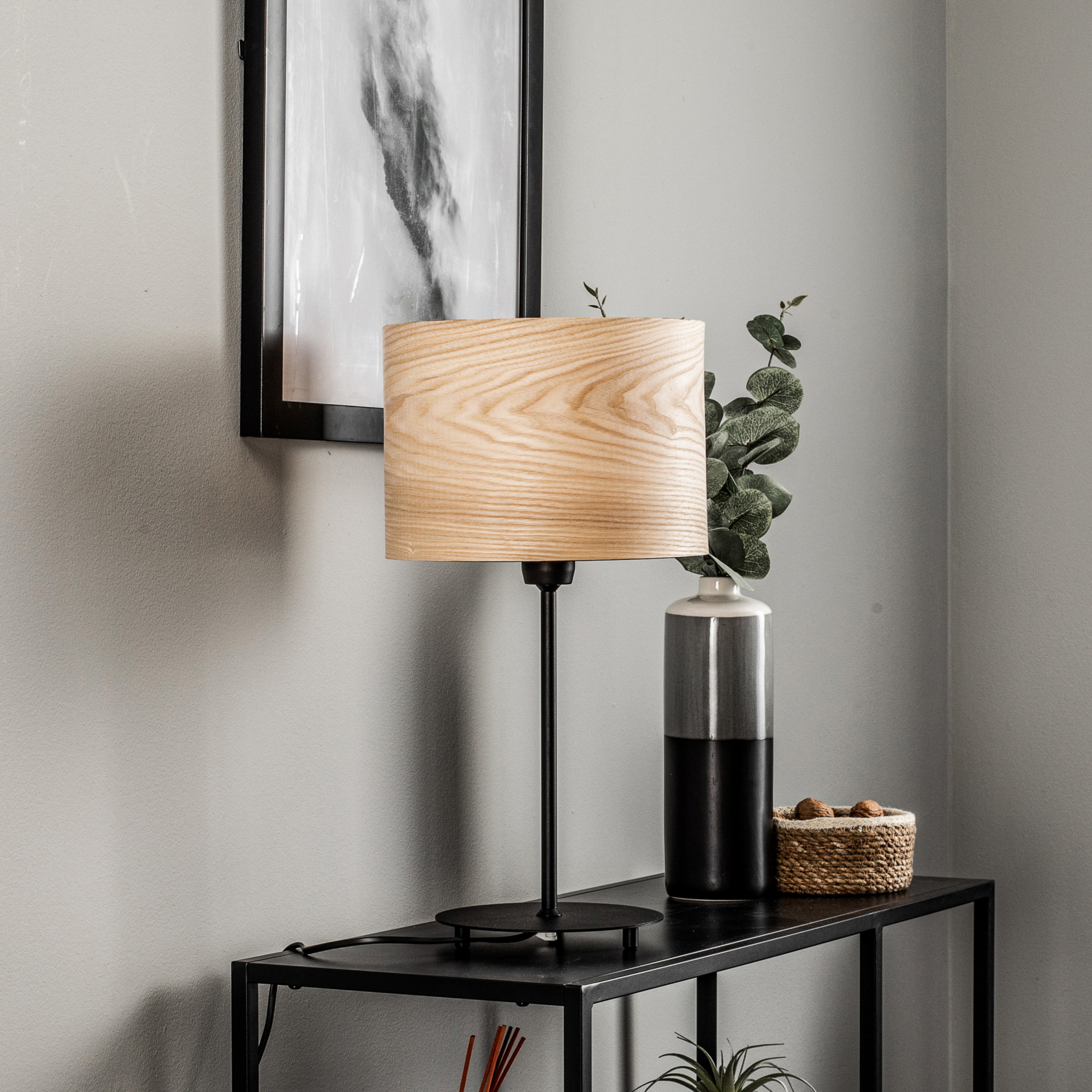 Envostar Veneer lampe de table cœur de frêne Ø 25 cm