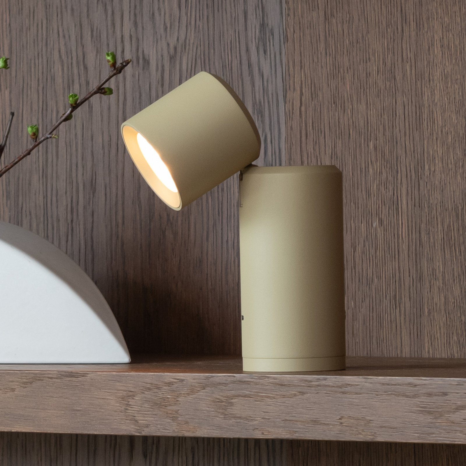 IT'S ABOUT ROMI LED-Akkutischlampe Milan, beige, 19 cm