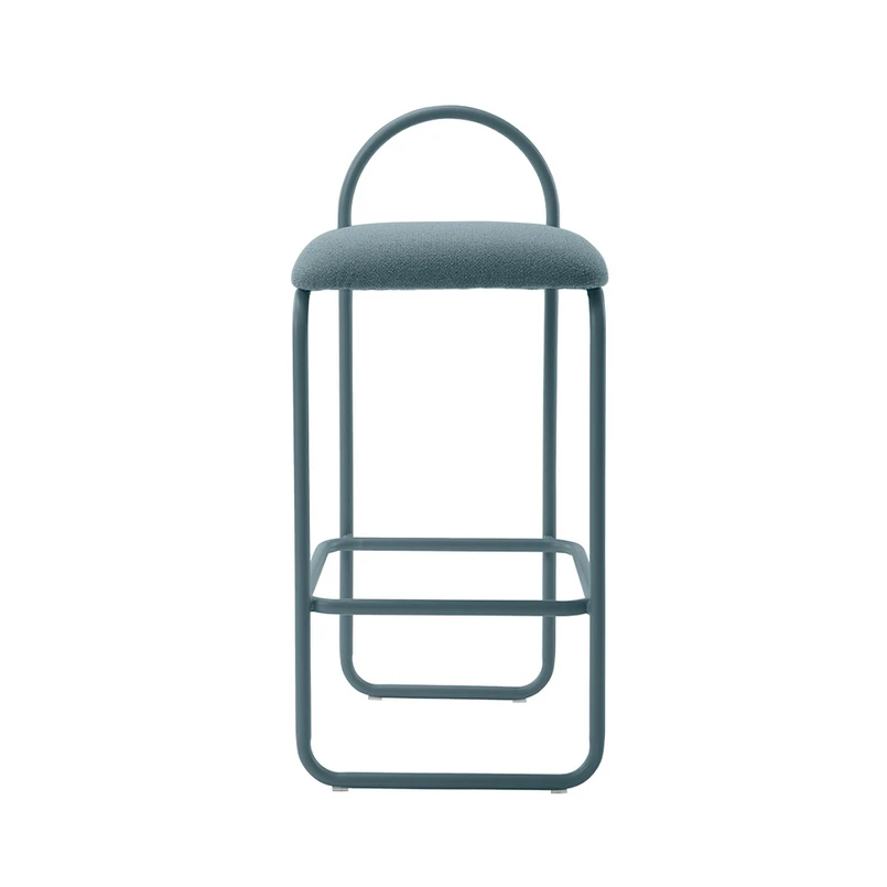 Produktfoto för AYTM - ANGUI bar chair - Barstol - Low - Dusty Blue Bouclé - L37 x W39 x H82,5 cm