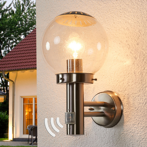 Utendørs vegglampe Bowle med bevegelsessensor