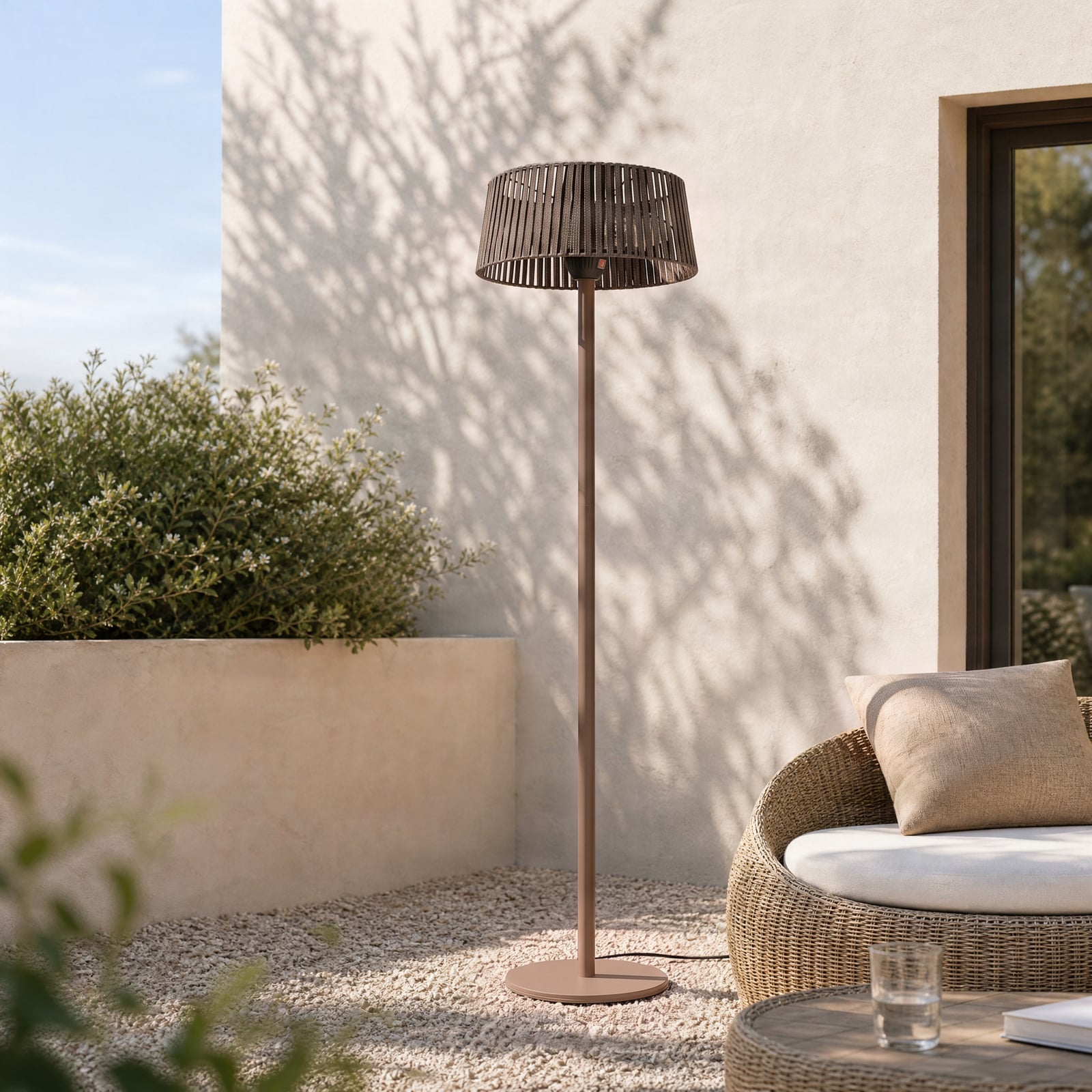 Radiateur rayonnant Pyravo, marron, 200 cm, aluminium, IP44 - Lucande Radiateur rayonnant Pyravo, marron, 200 cm, aluminium, IP44 - Lucande