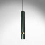 Joker pendant light, green/gold, one-bulb