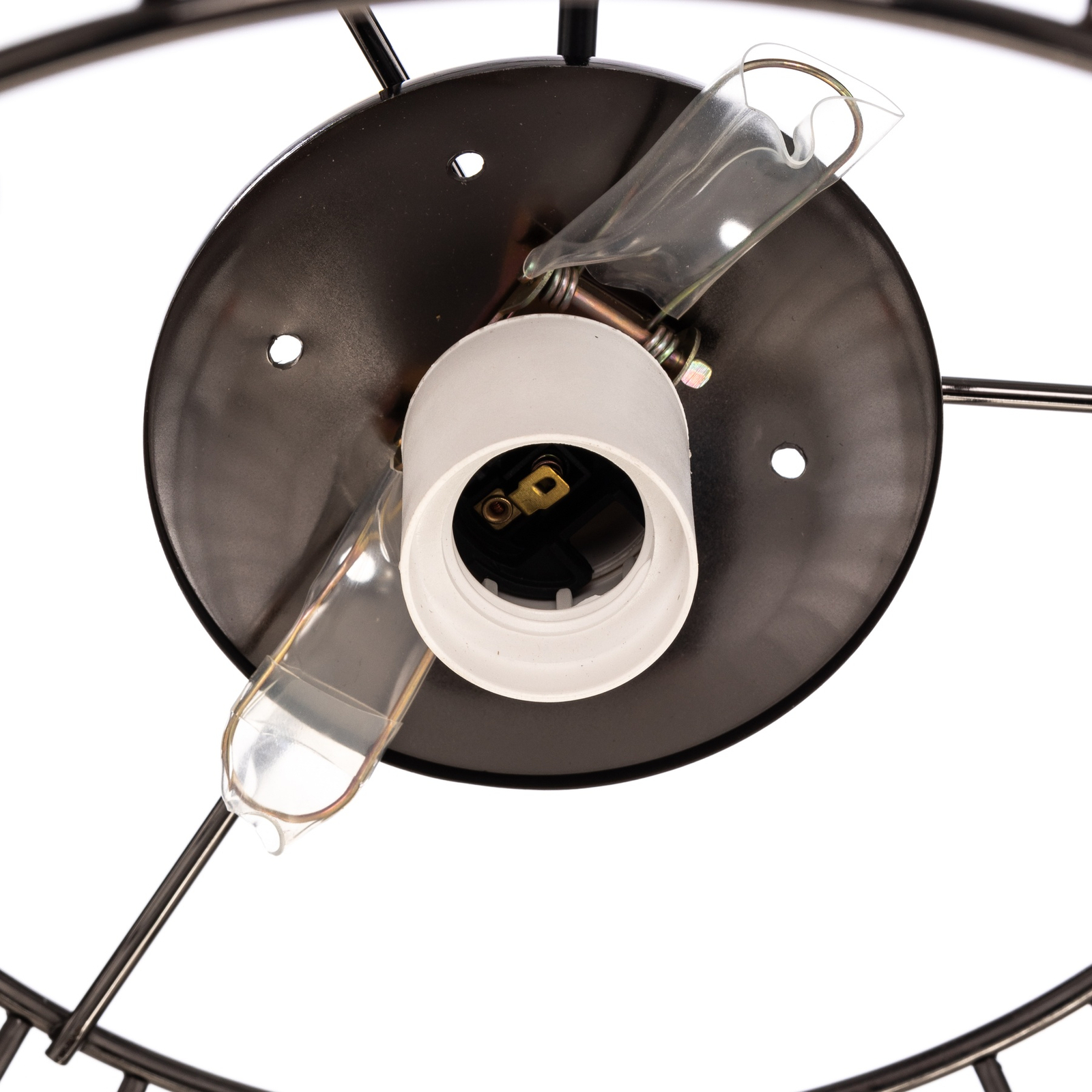 Viseća lampa Ladore, Ø 36 cm, crno-kromirana
