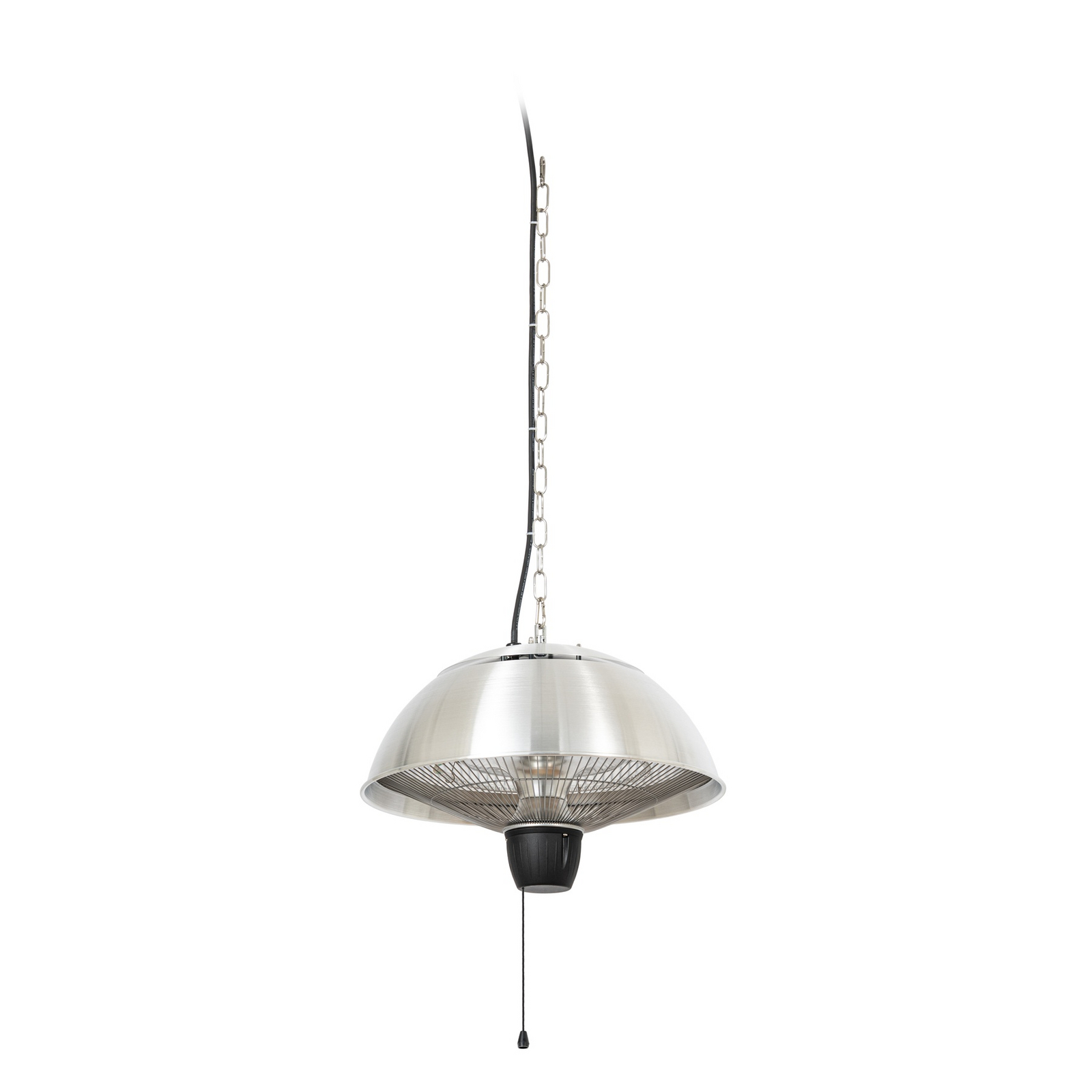 Lucande Theriona hangende terrasverwarmer, zilver, Ø 42 cm, IP24