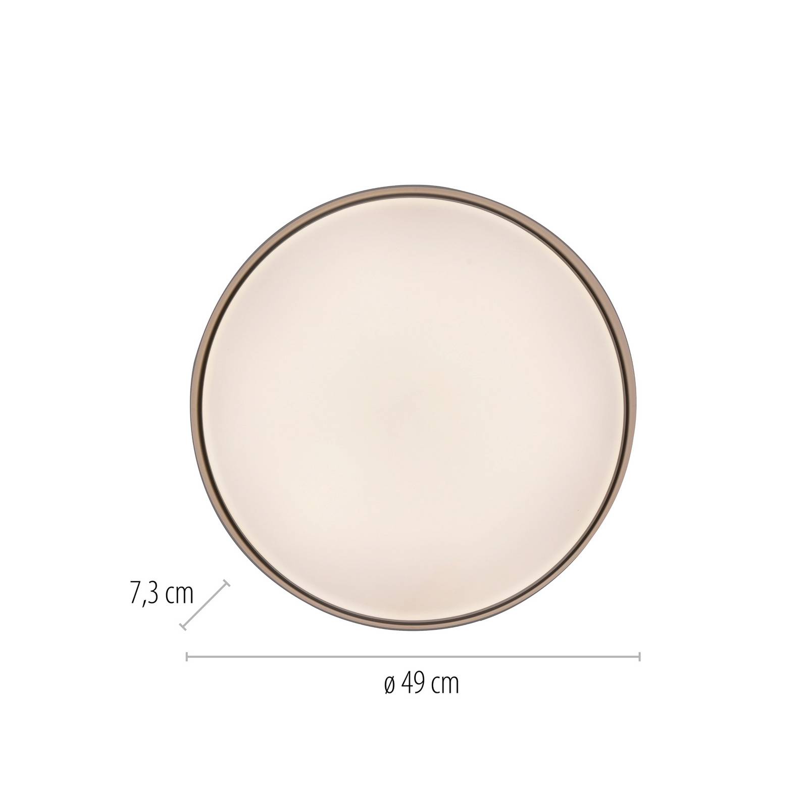  Schöner Wohnen Schöner Wohnen Tavoli Led Ceiling Light, Beige, ø 49 Cm, Metal, Cct, Dimmable 