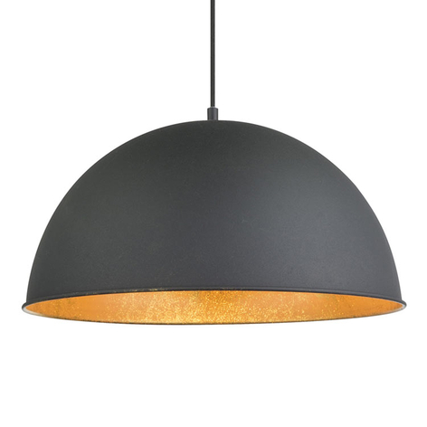 Suspension Lenn noire et dorée
