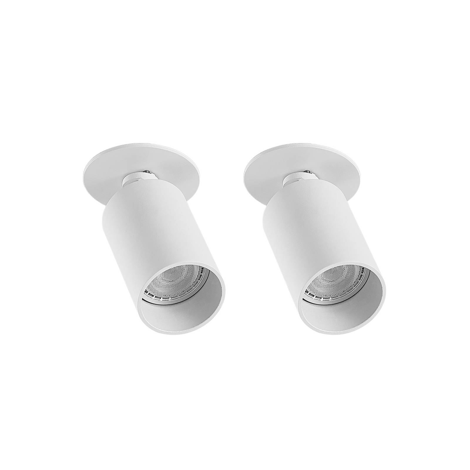 Arcchio Einbaustrahler Davin, weiß, Zylinder, 2er-Set