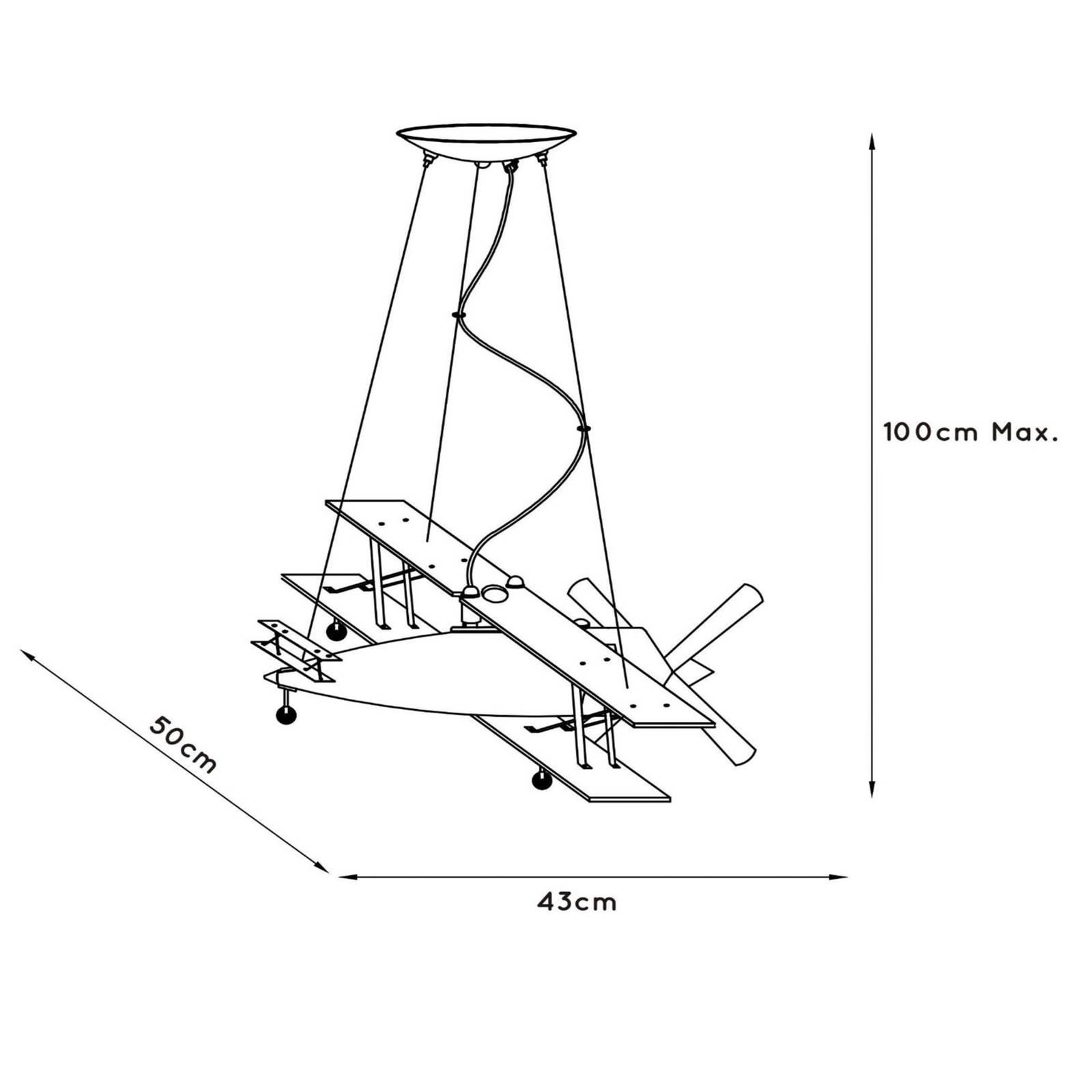 Lucide Focker – hengelampe formet som et fly