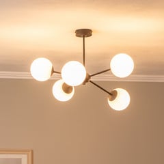 Plafón Dori, 5 luces, negro
