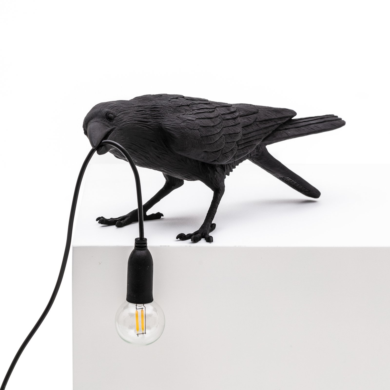 SELETTI Bird Lamp speelse LED tafellamp, zwart