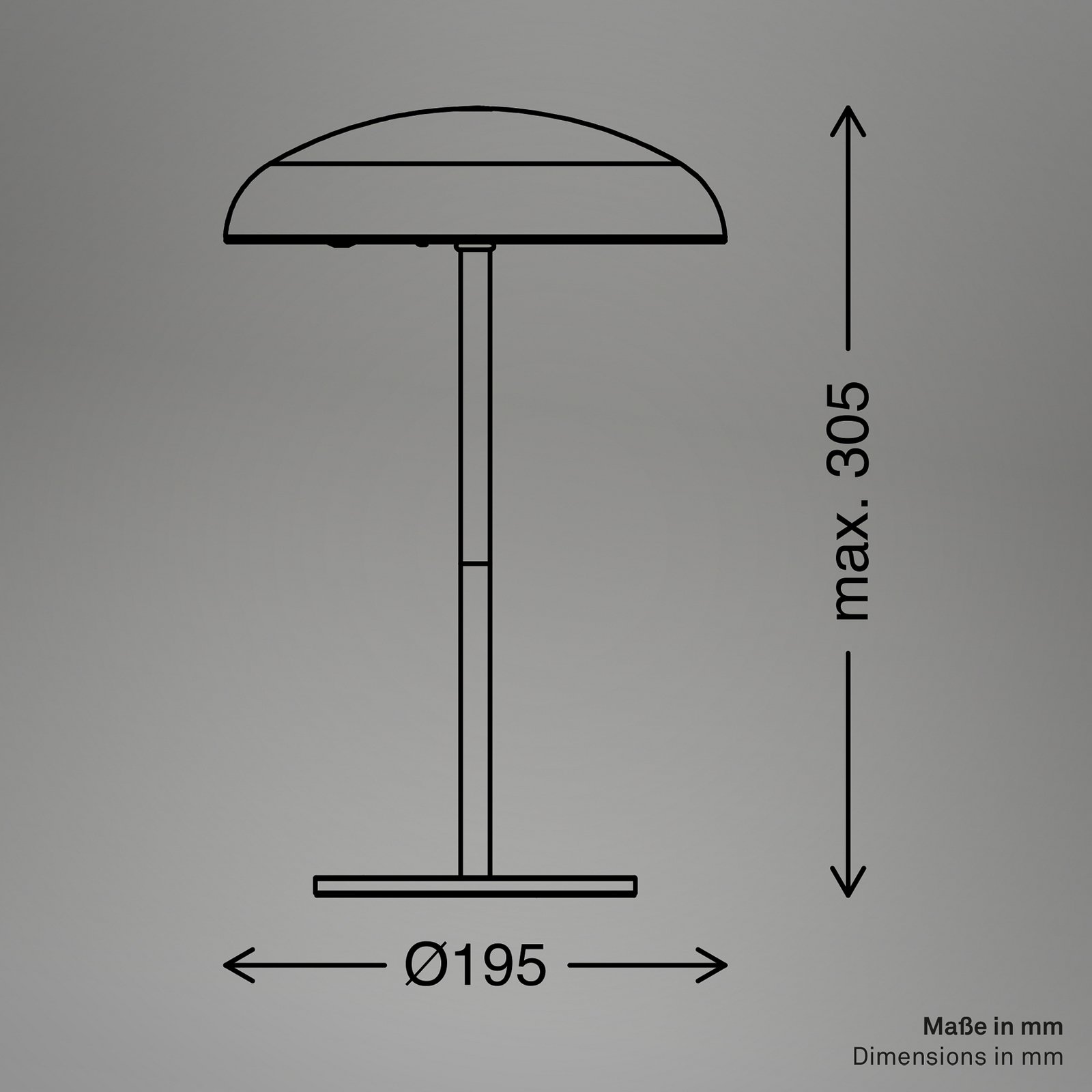 LED-akutoitega laualamp Brilo unplugged Caxa, must/messing