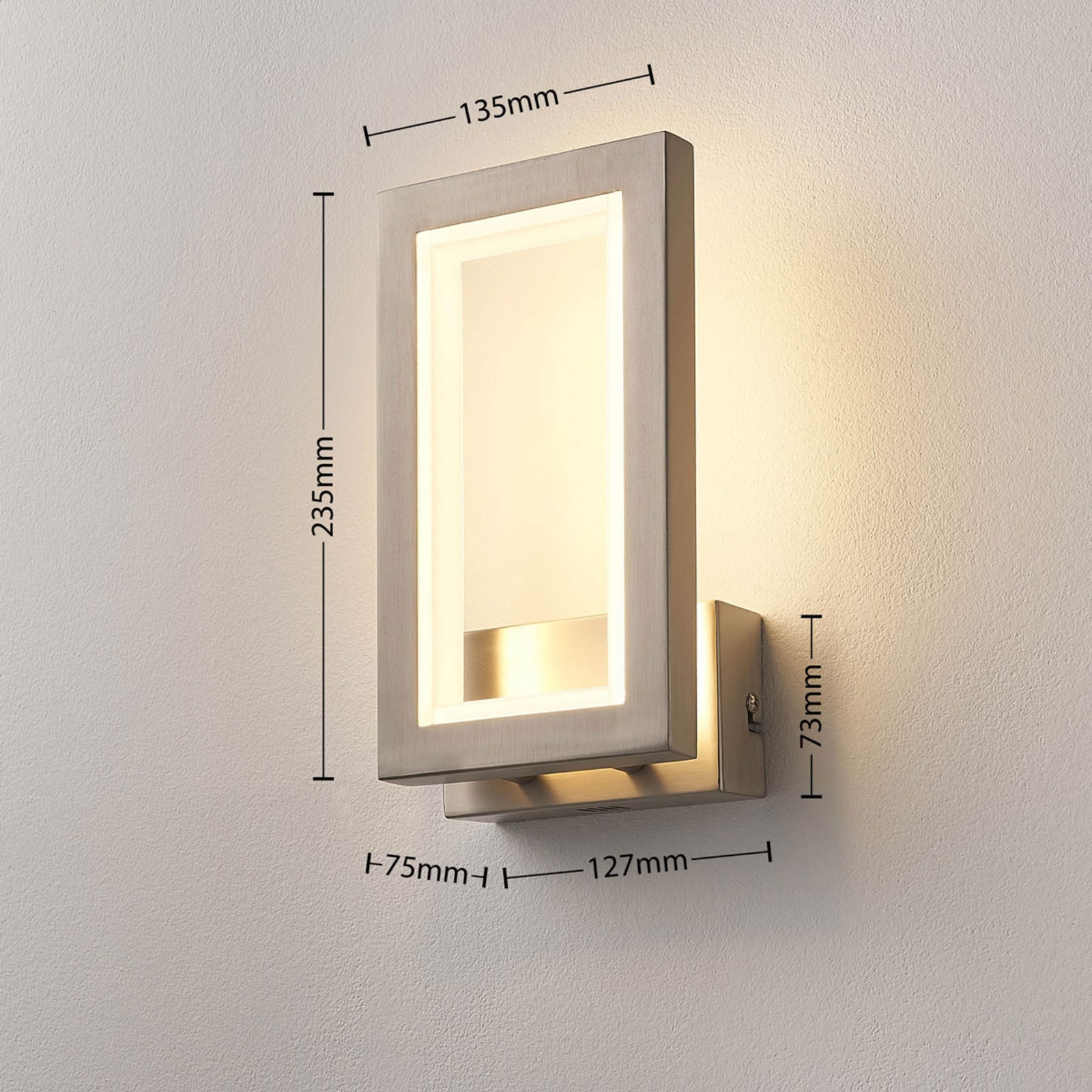 Heriba LED Wandleuchte Matt Nickel - Lucande