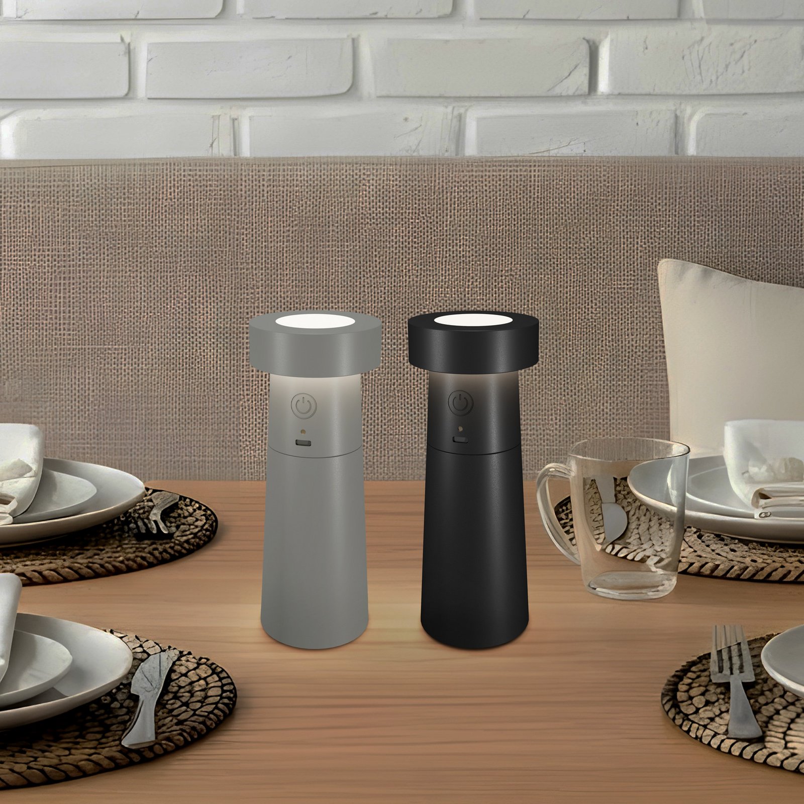 Salière et poivrière LED Lucande Salt & Pepper, lot de 2