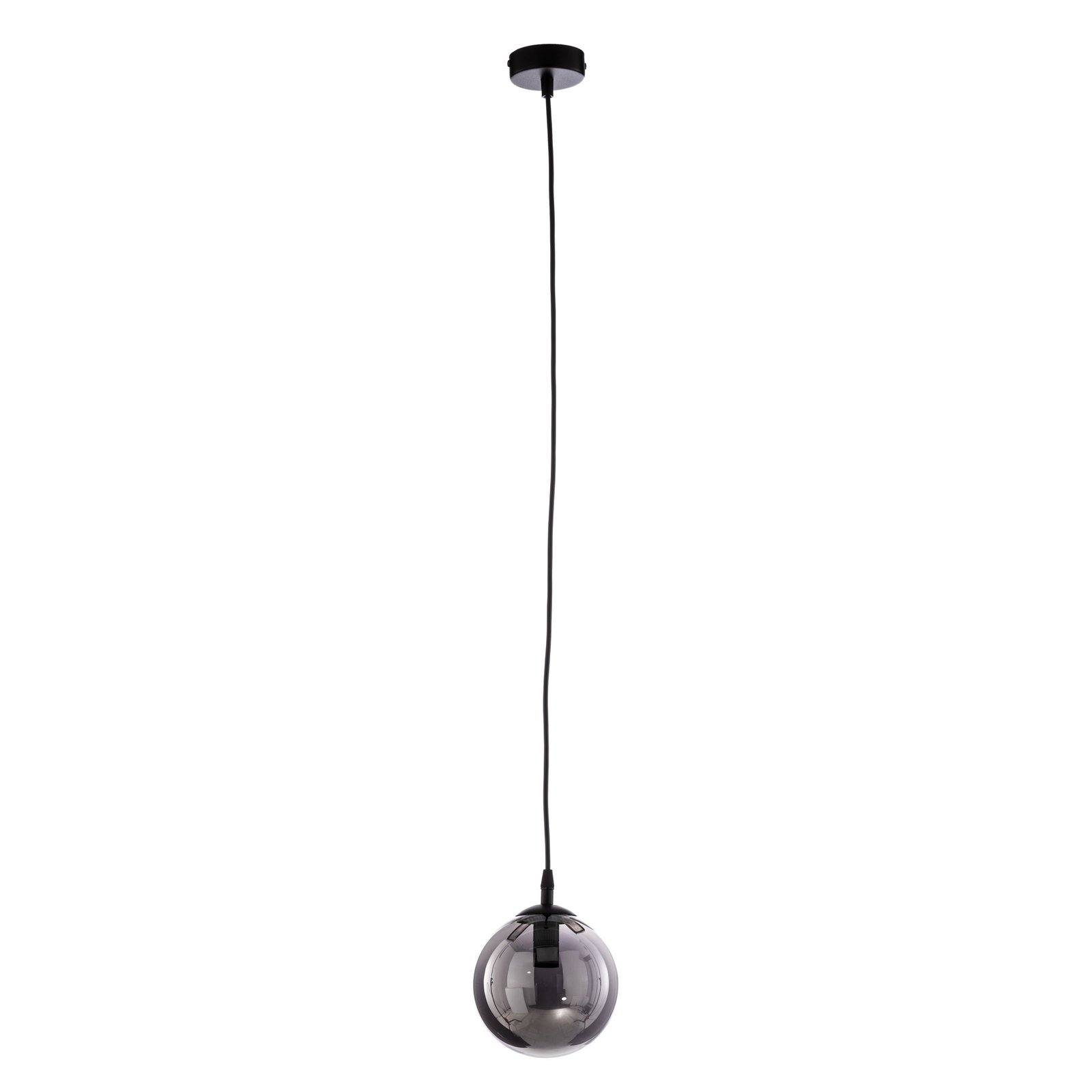 Lámpara colgante Glassy, negro, grafito, cristal, Ø 14 cm, E14
