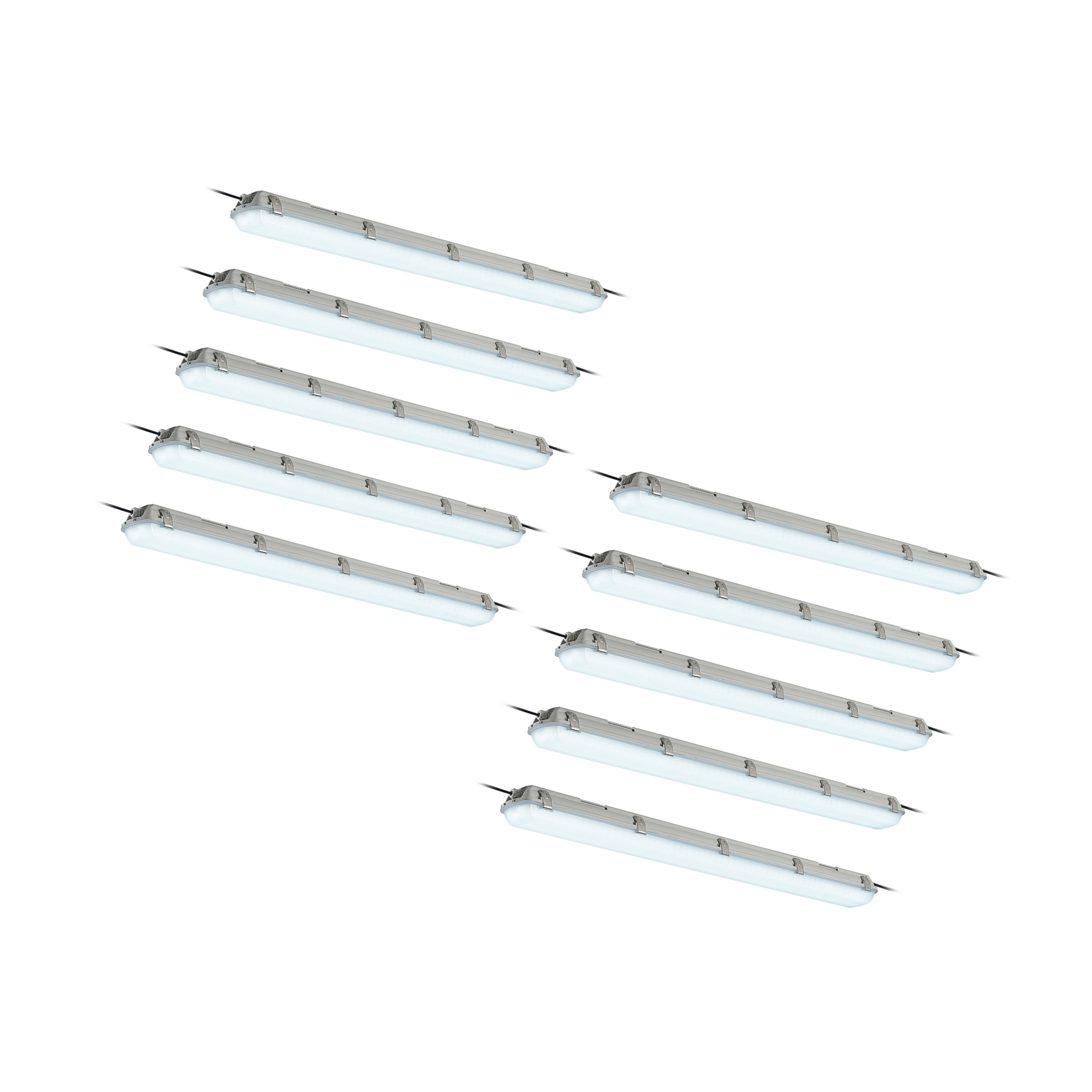 Arcchio Rao LED-es nedvességálló lámpatest, hossza 121,5 cm, 10 darabos készlet