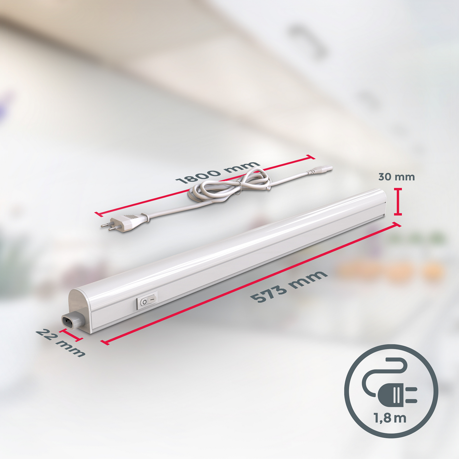 LED meubelverlichting June, wit, lengte 57,3 cm, 4.000 K LED meubelverlichting June, wit, lengte 57,3 cm, 4.000 K