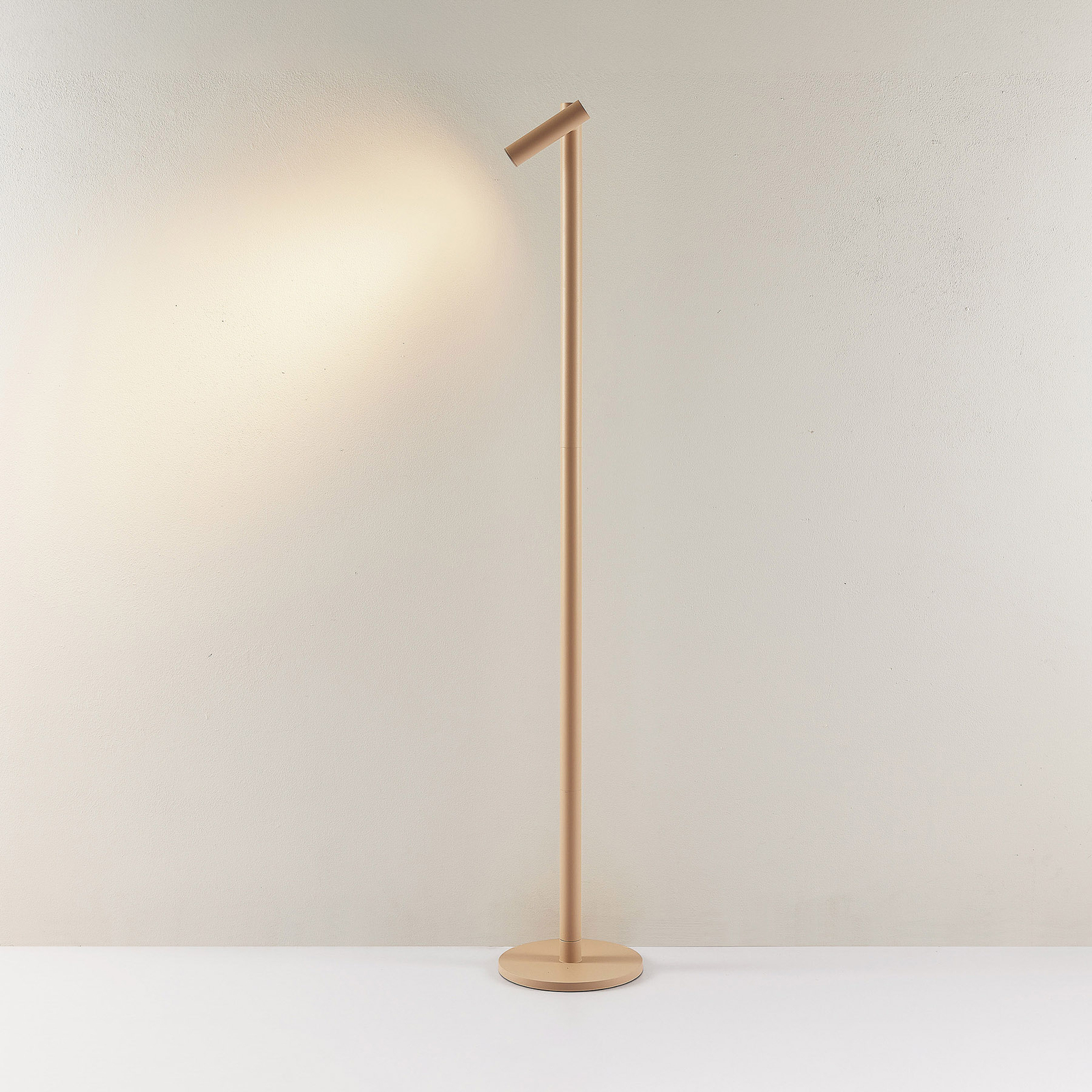 Molto Luce LED rechargeable floor lamp Mimo F, sand-coloured, aluminium