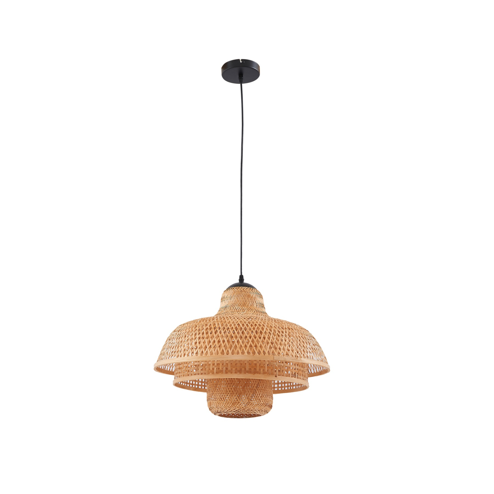 Lucande Suspension Rasmina, bambou, Ø 50 cm, à 1 lampe