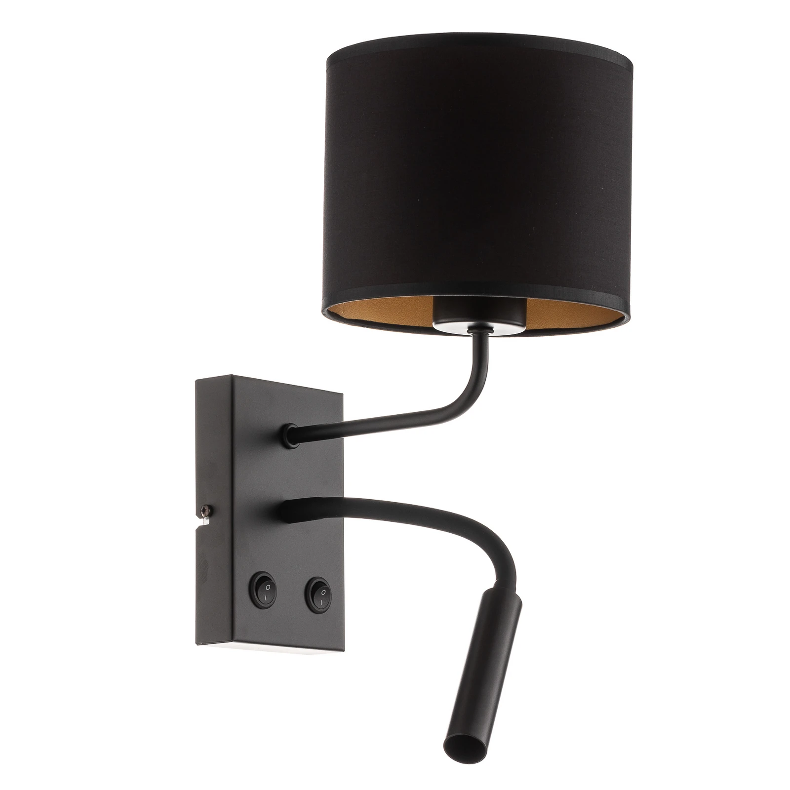 Applique murale Soho cylindrique lampe de lecture noir/or
