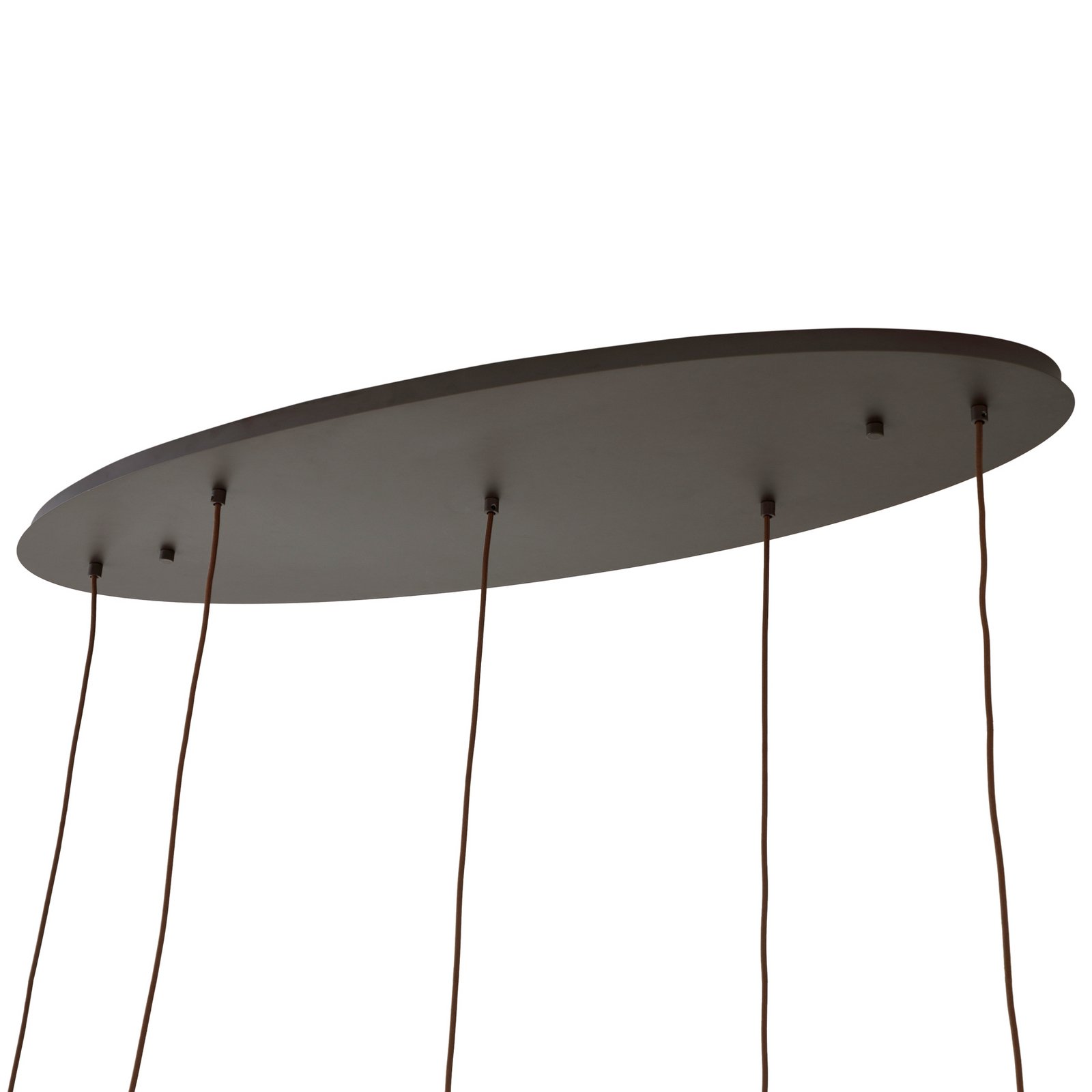 Valentina 5 Oval Pendant Smoked Grey/Coffee - Lindby